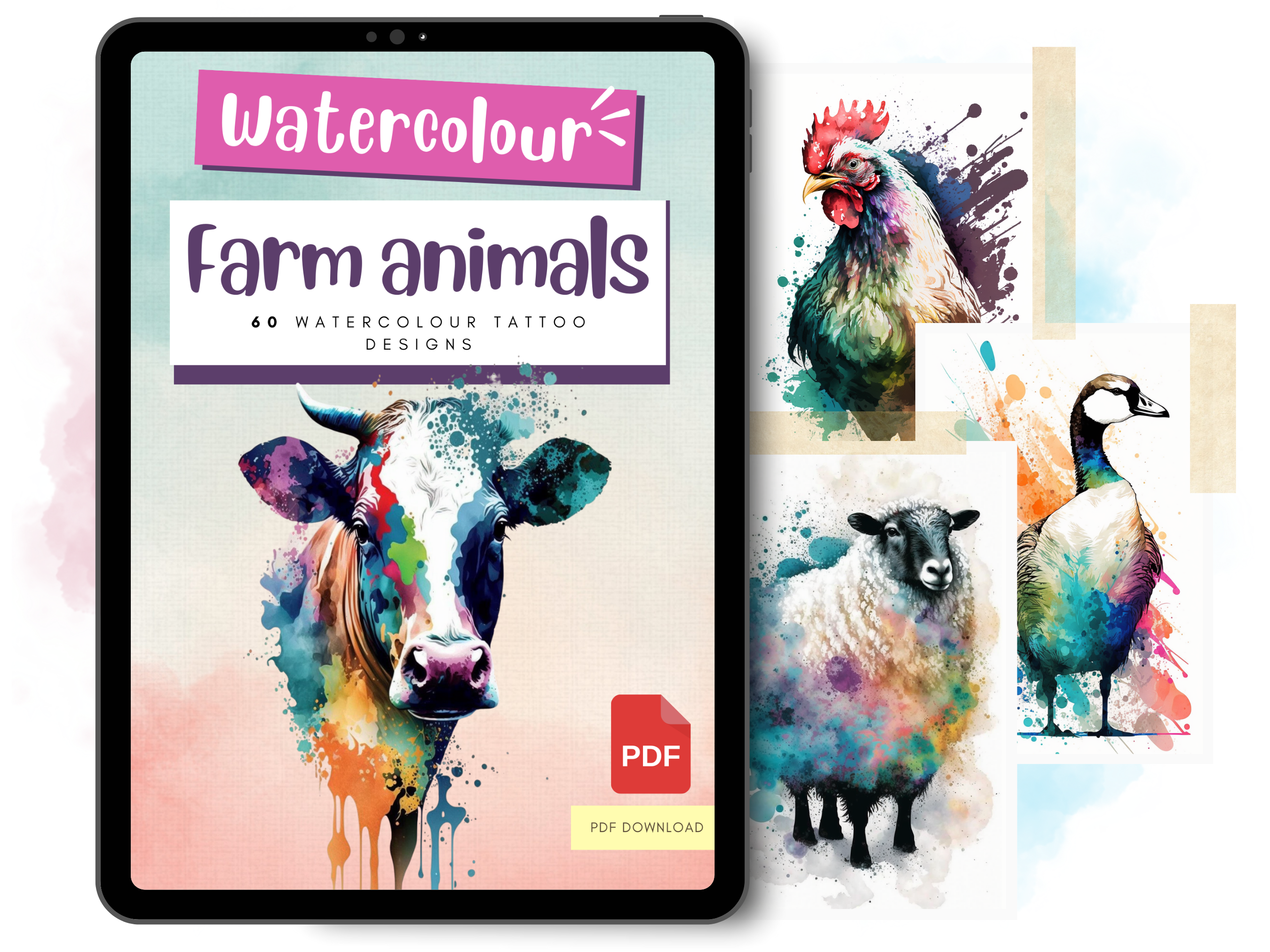 Diseños de tatuaje de acuarela de mariposa | Diseños de referencia en PDF para tatuajes