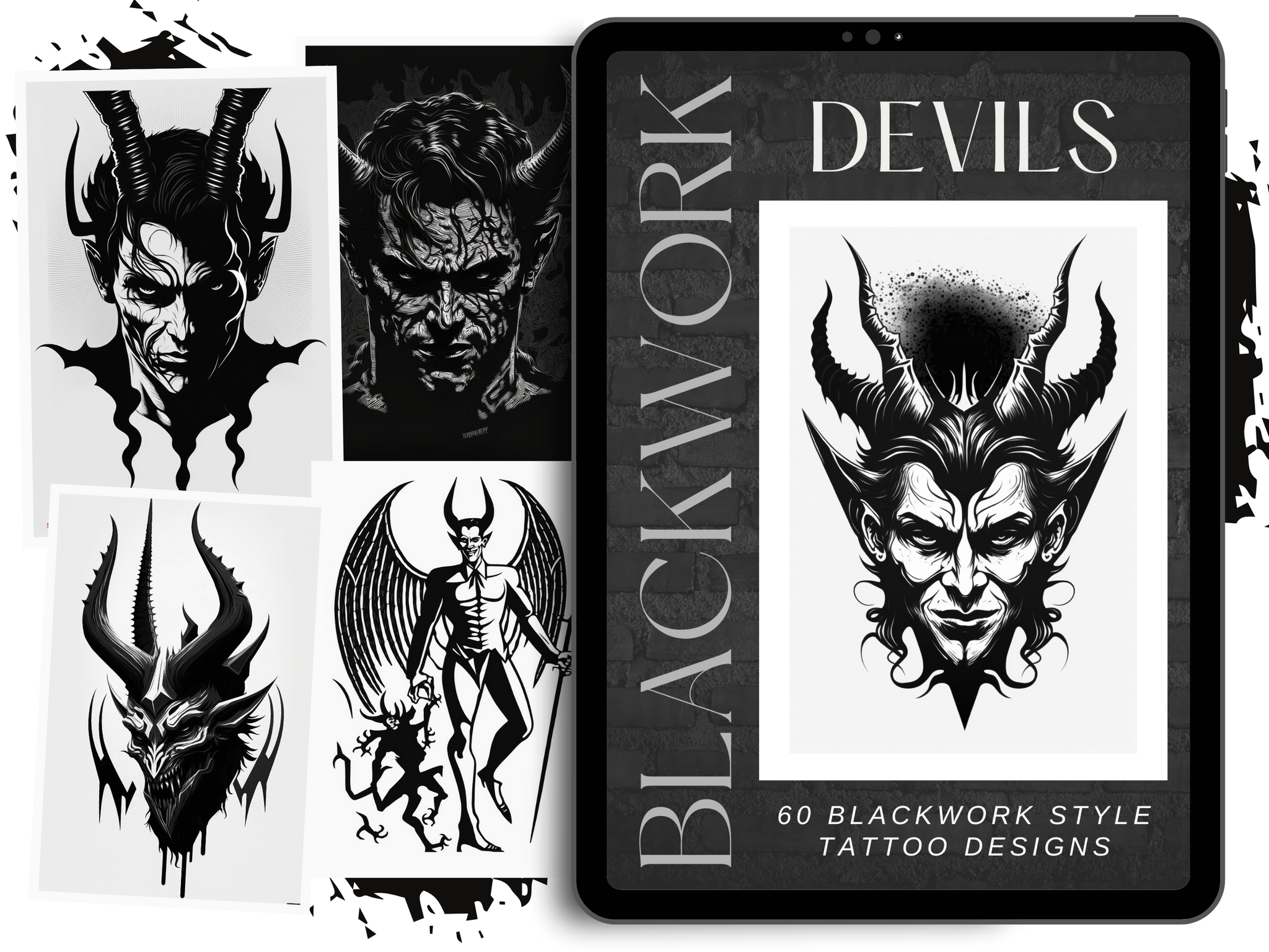 devil tattoo stencil