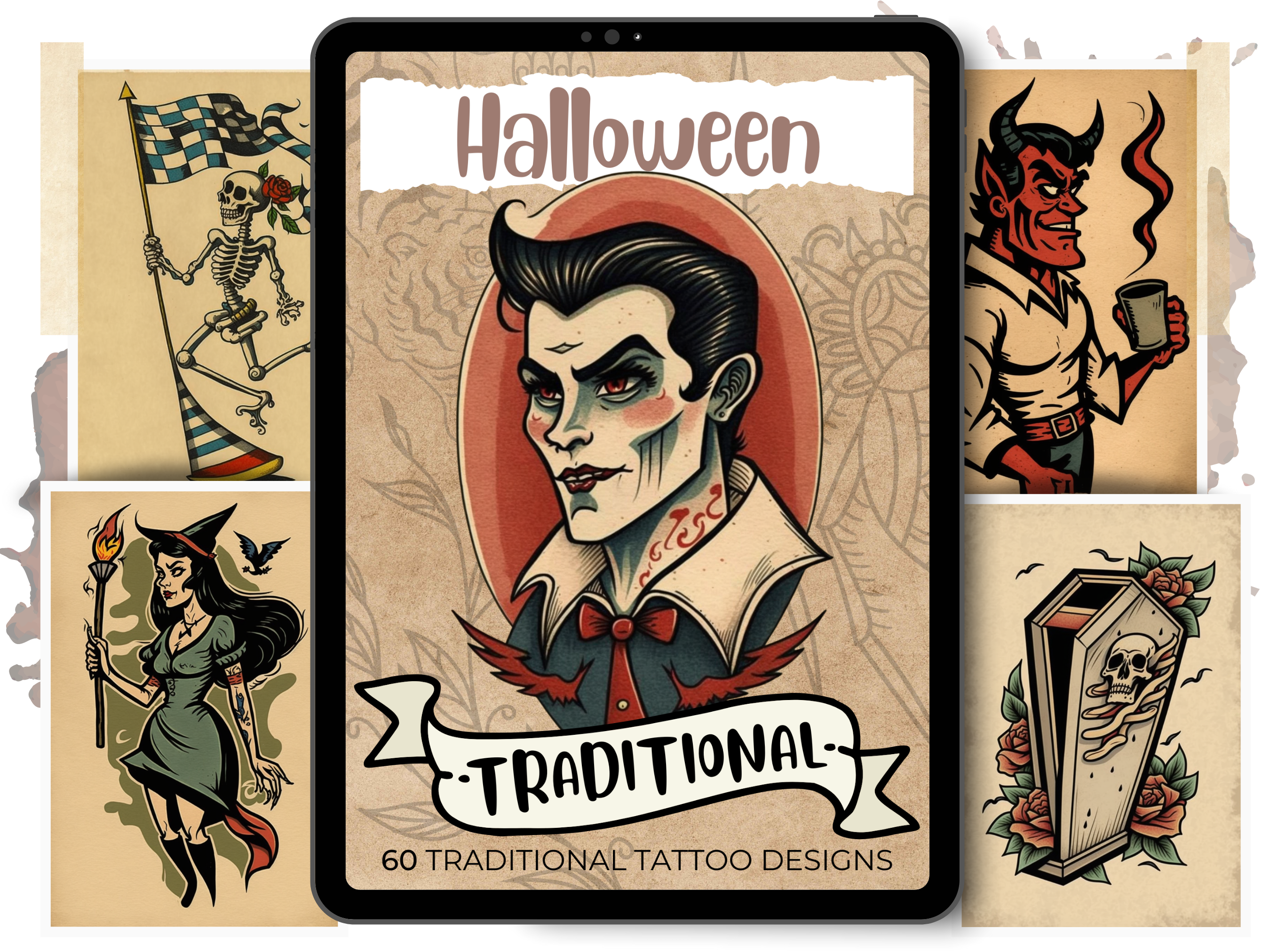Halloween Traditional Tattoo Designs | PDF Reference Designs for Tattoos