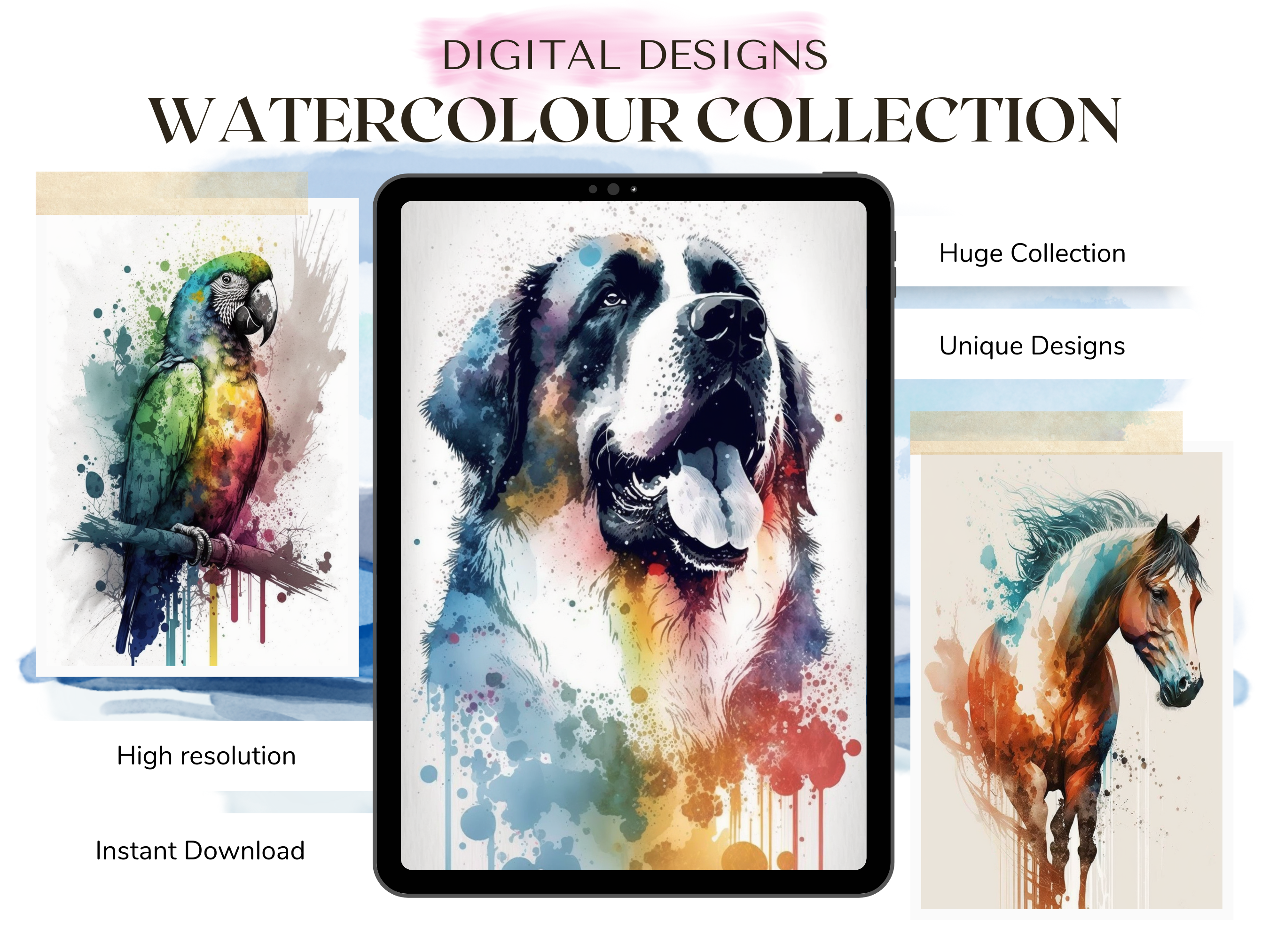 Pets Watercolour Tattoo Designs | PDF Reference Designs for Tattoos