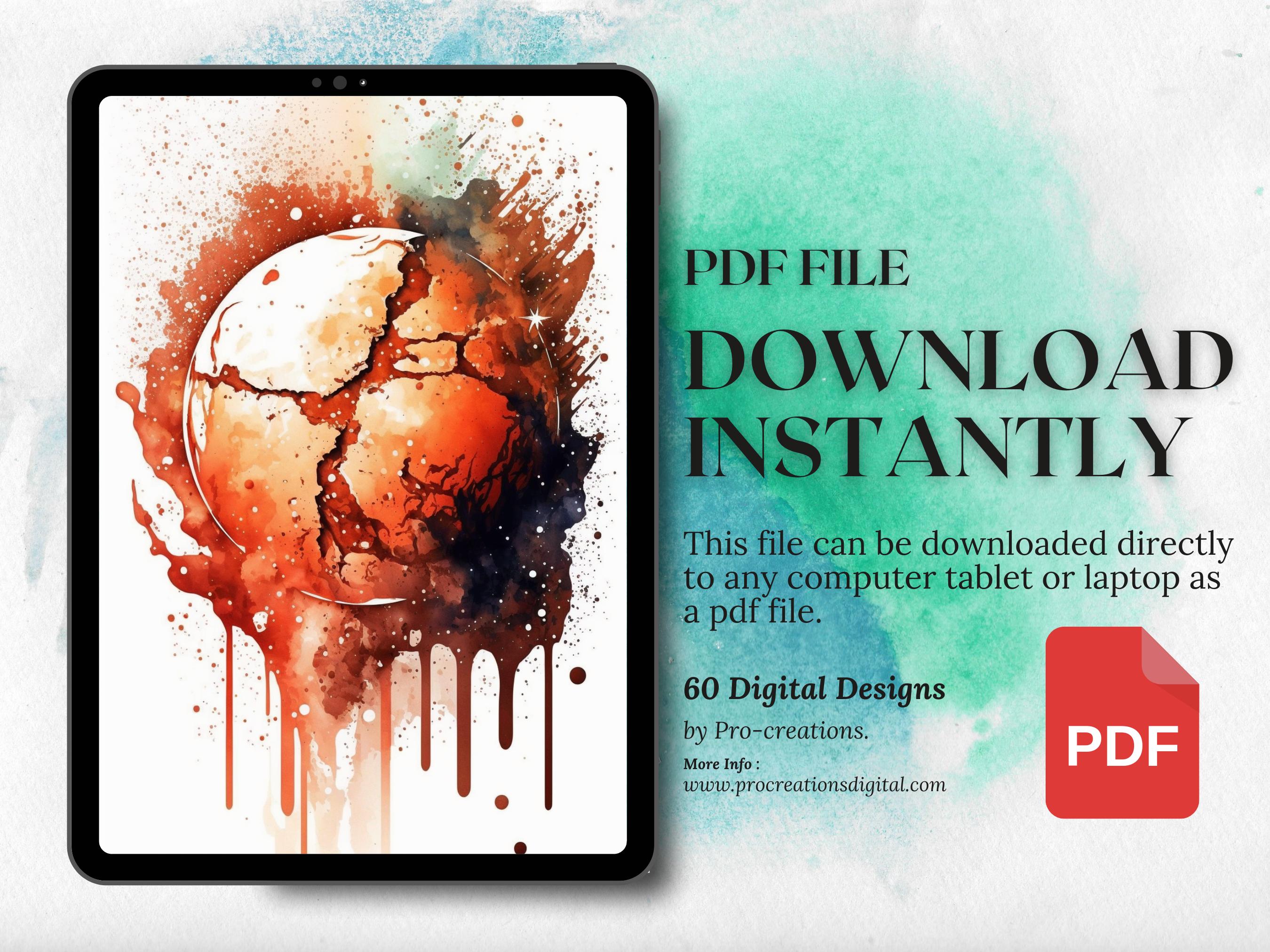 Planets Watercolour Tattoo Designs | PDF Reference Designs for Tattoos