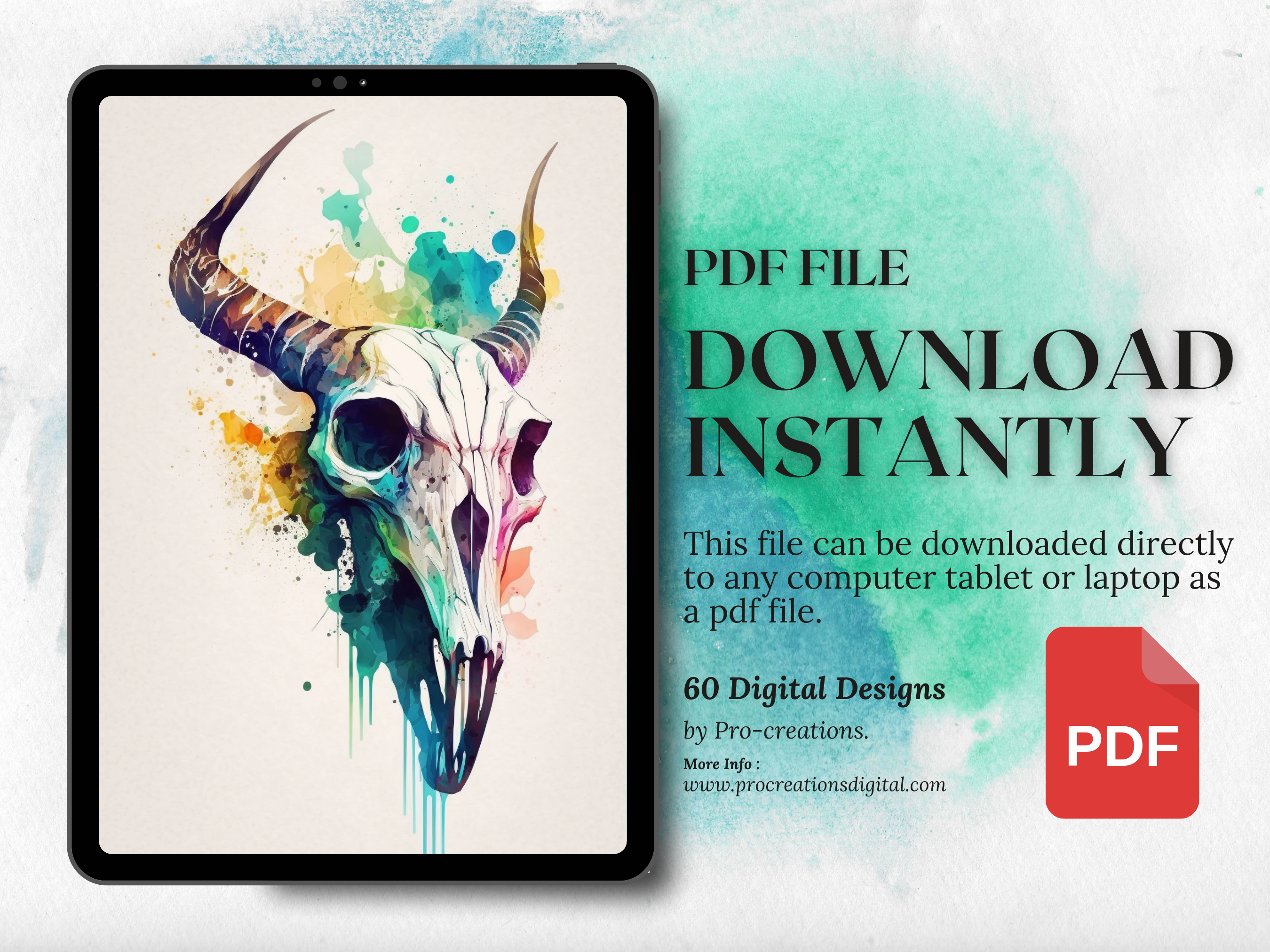 Skulls Watercolour Tattoo Designs | PDF Reference Designs for Tattoos