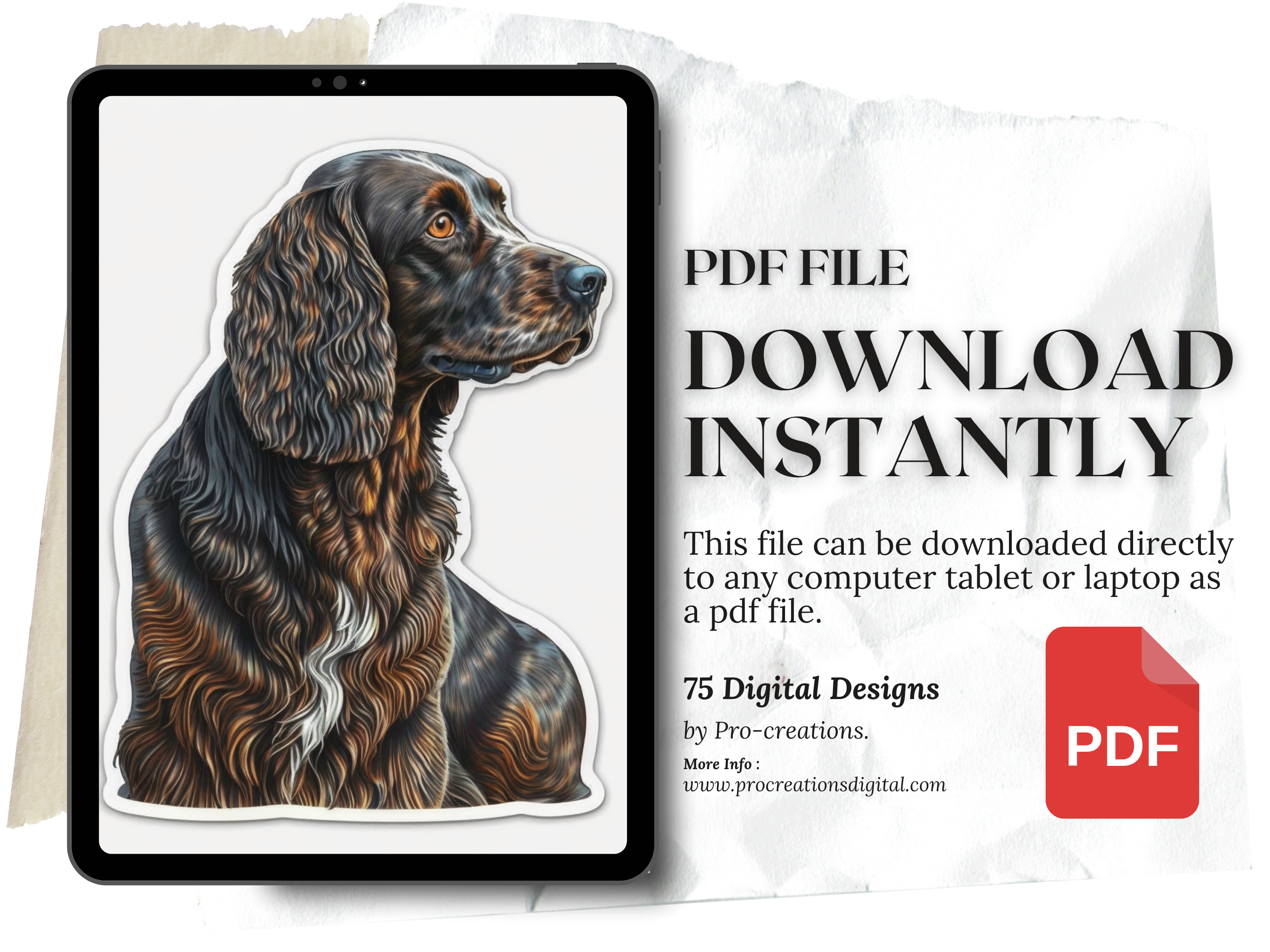 Pet Dogs Digital Downloadable Sticker Designs | PDF Reference Designs for Tattoos