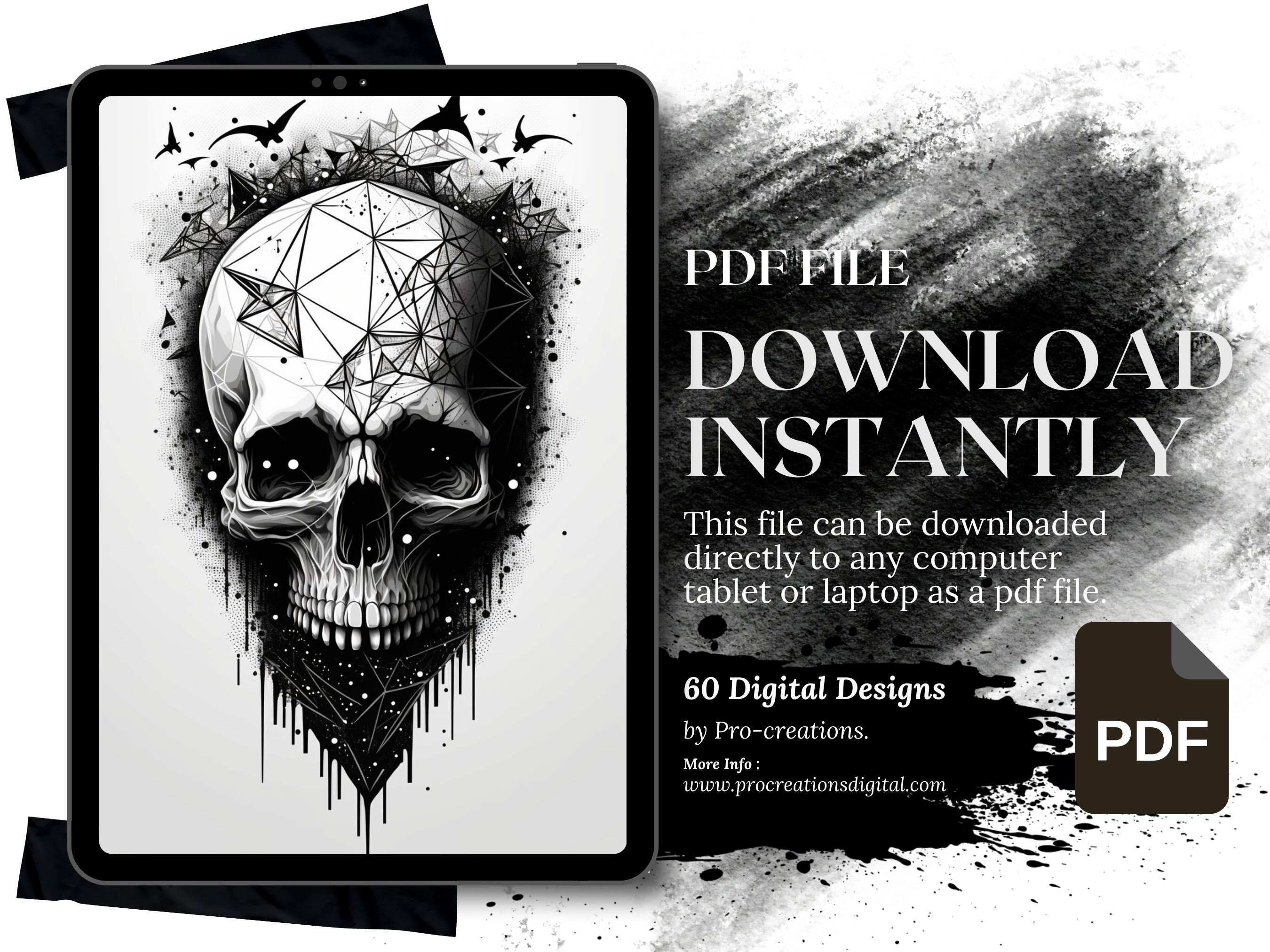 Skulls Blackwork Tattoo Designs | PDF Reference Designs for Tattoos