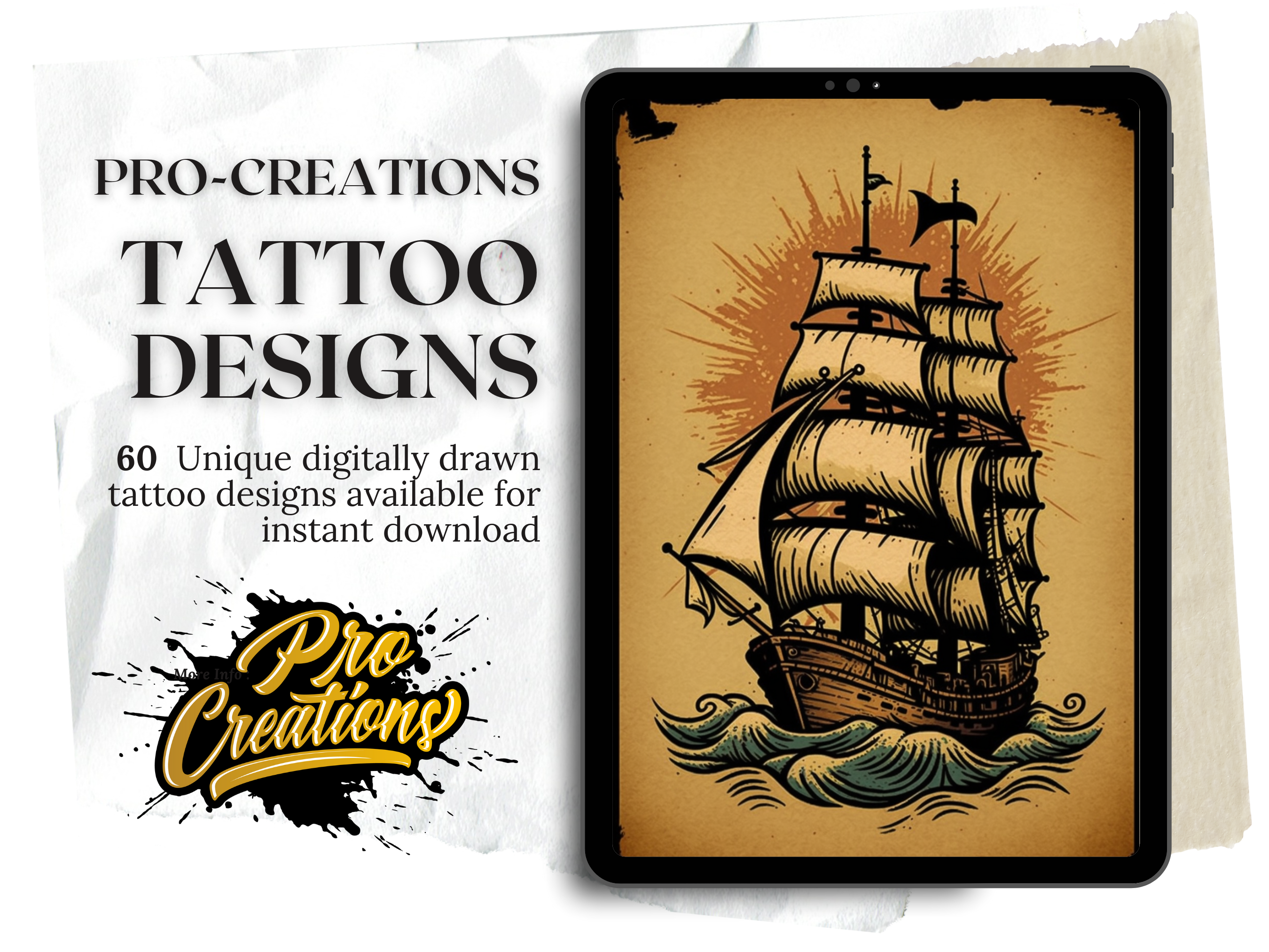 Pirate Ships Traditional Tattoo Designs | PDF Reference Designs for Tattoos