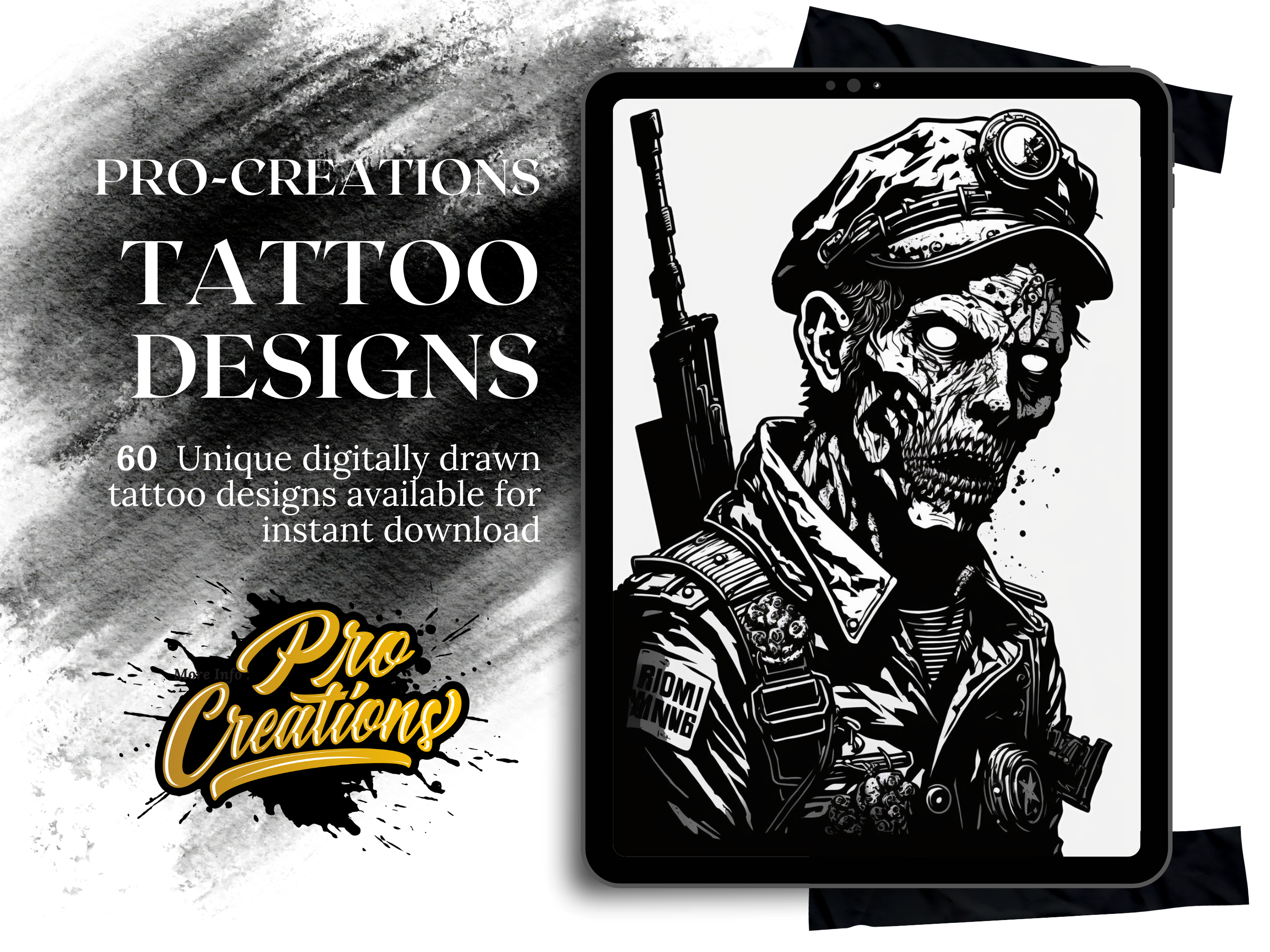 Zombies Blackwork Tattoo Designs | PDF Reference Designs for Tattoos