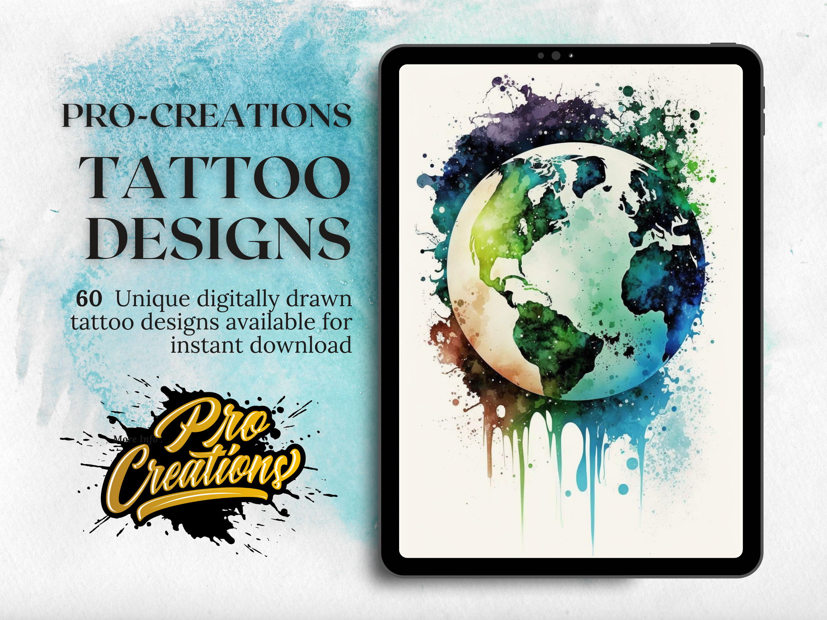 Planets Watercolour Tattoo Designs | PDF Reference Designs for Tattoos