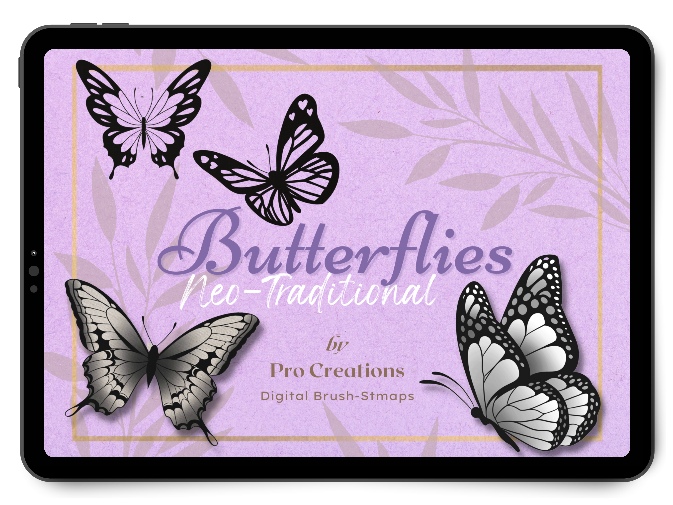 Juego de pinceles de mariposas neotradicionales para Procreate: 75+