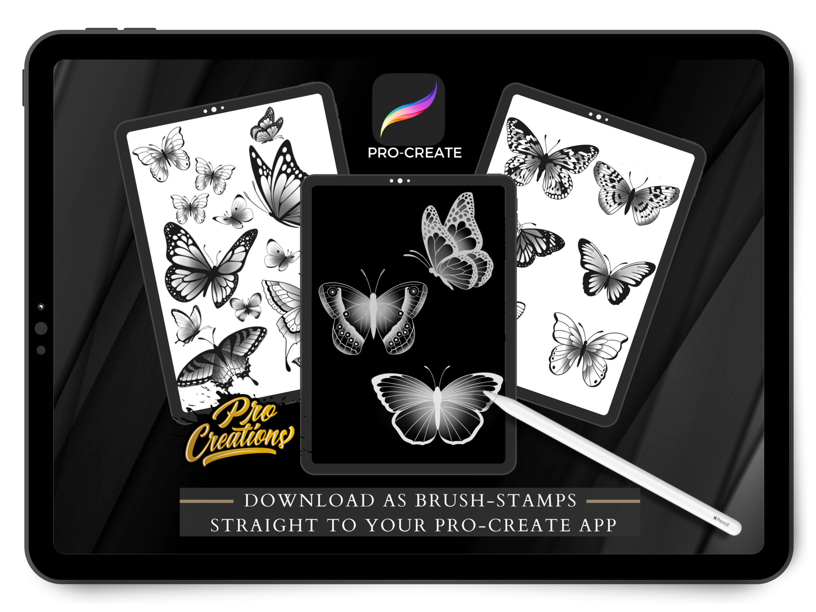 Neo-traditionelles Schmetterlings-Pinselset für Procreate: 75+