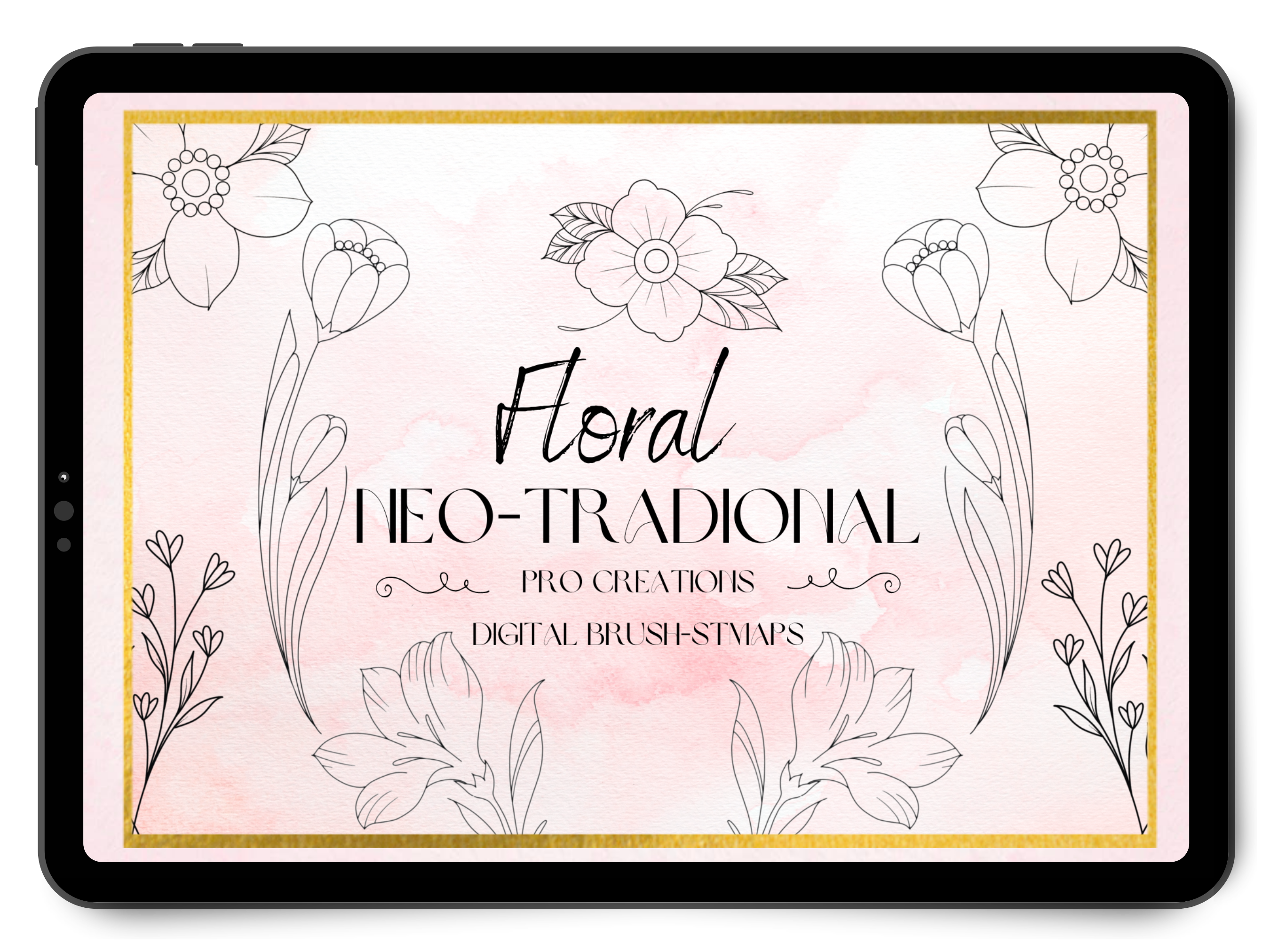 Neo-traditionelles Blumenpinsel-Set für Pro Create: 60+