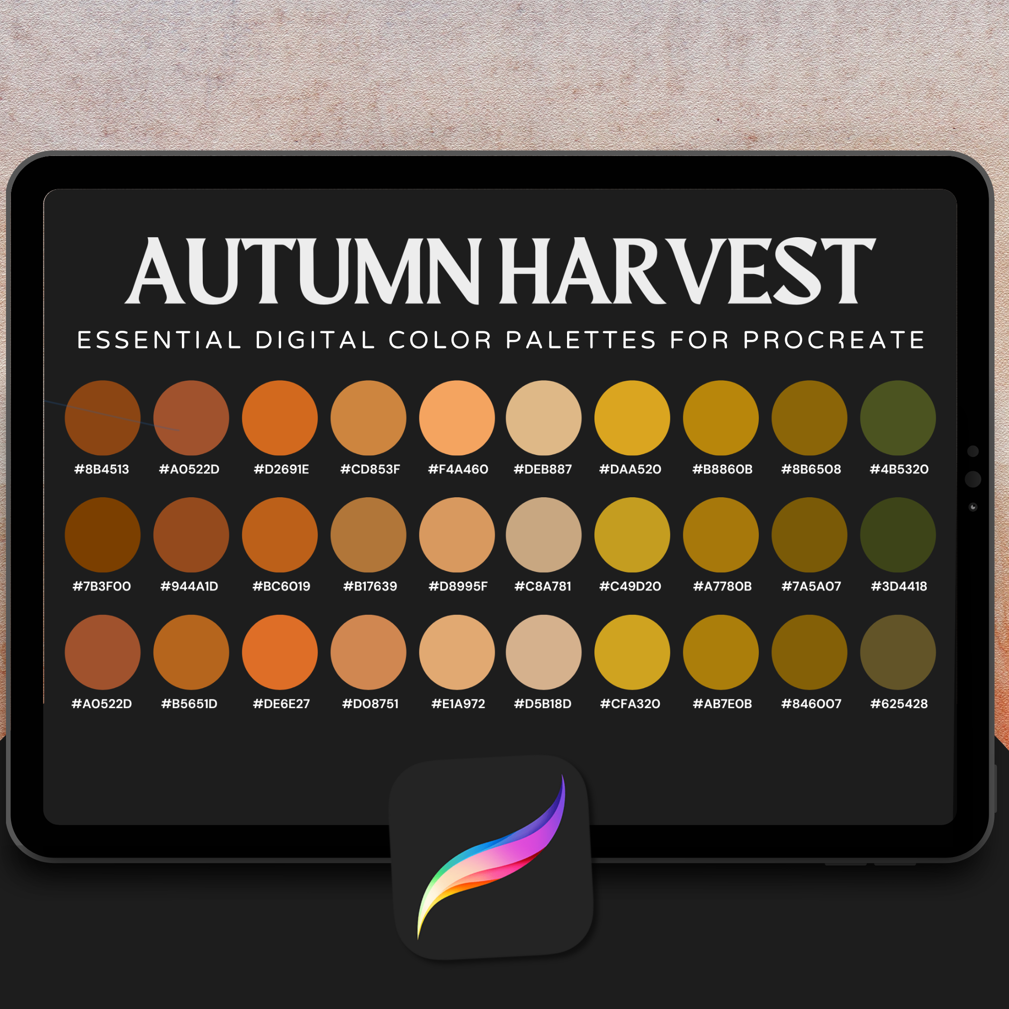 Autumn Harvest Color Palette for Procreate