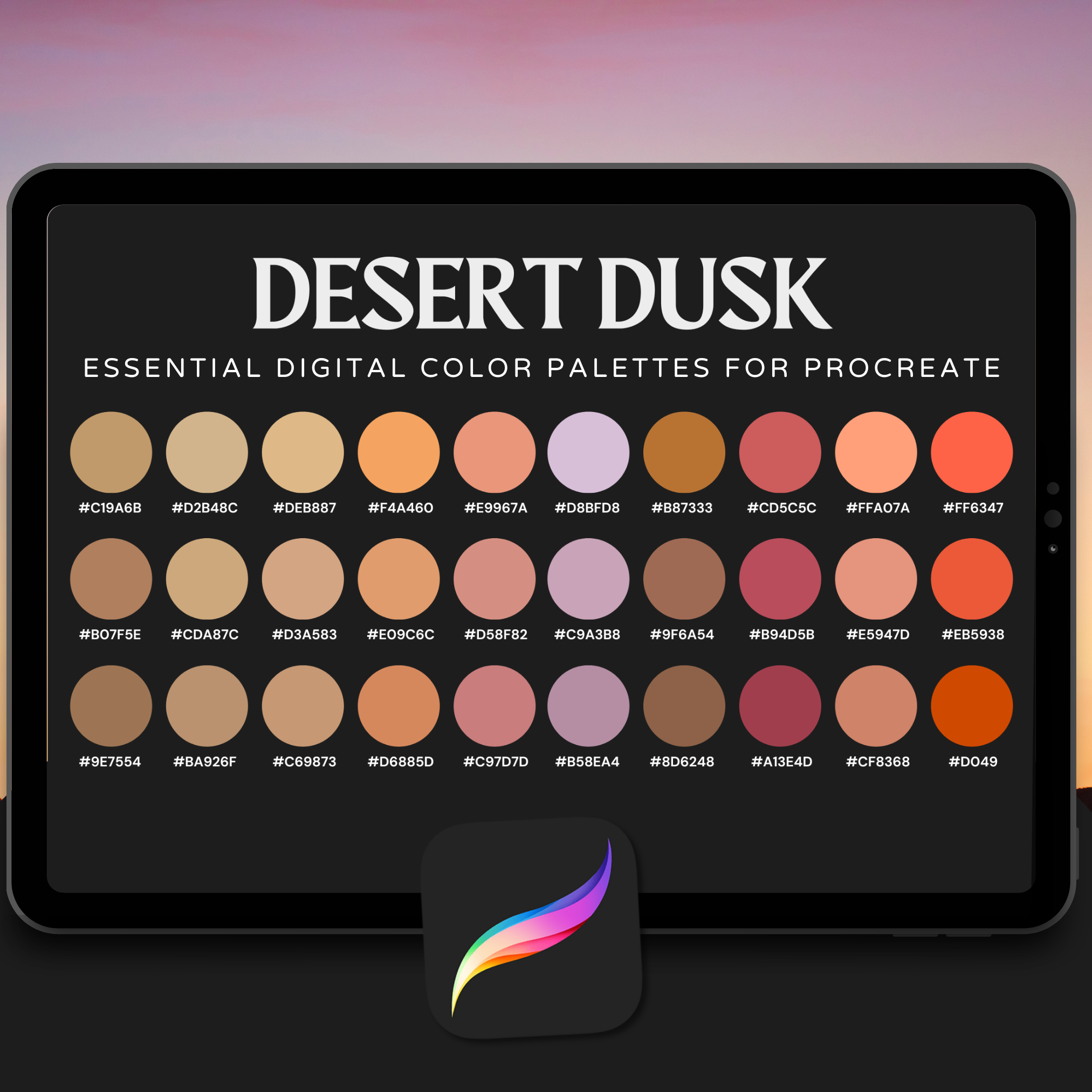 Desert Dusk Color Palette for Procreate