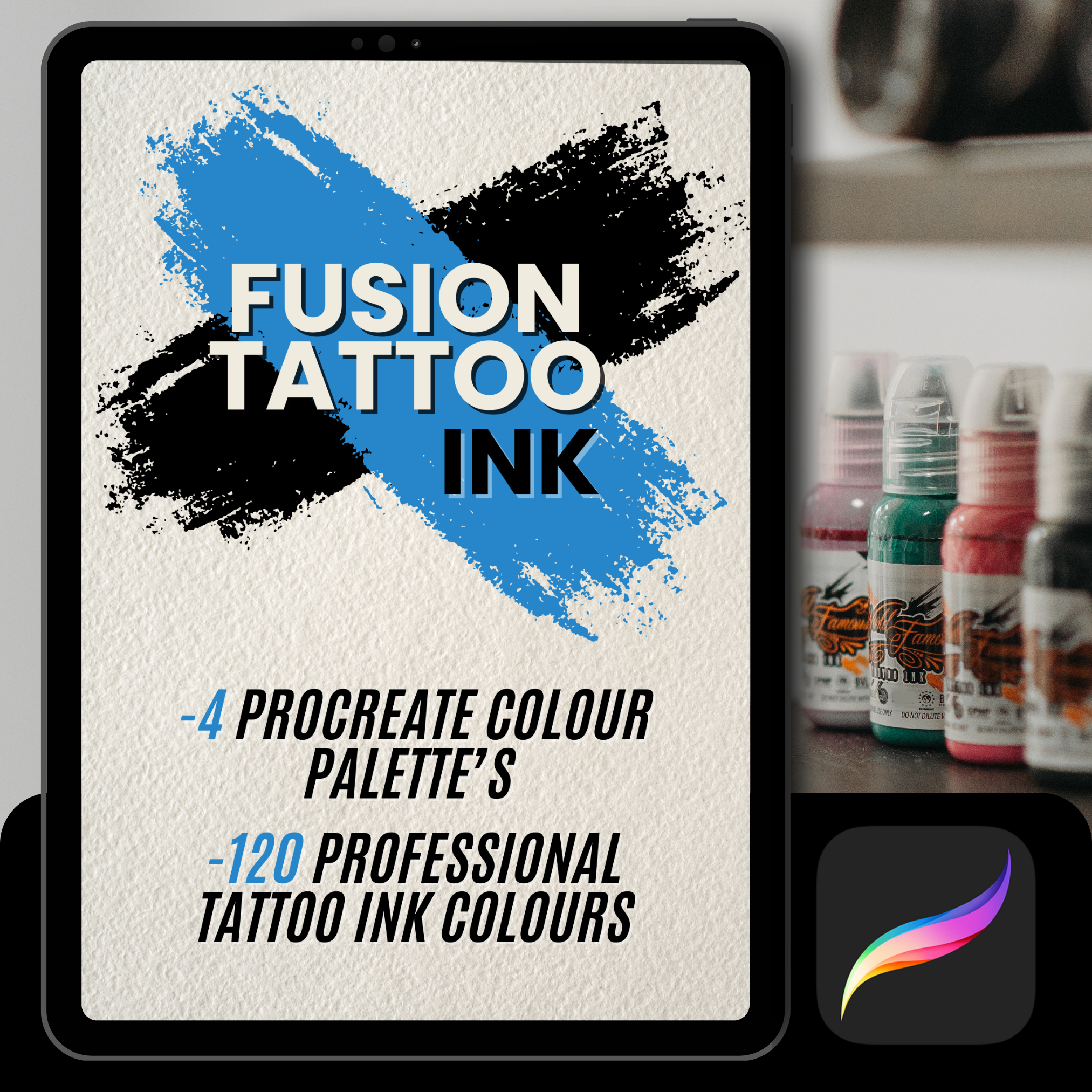 Fusion Ink Procreate Colour Set – 5 Palettes, 150 Colours