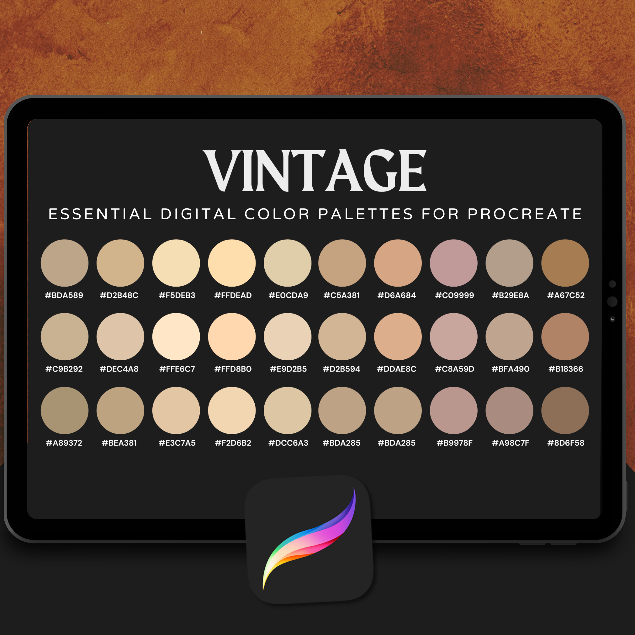 Vintage Charm Color Palette for Procreate