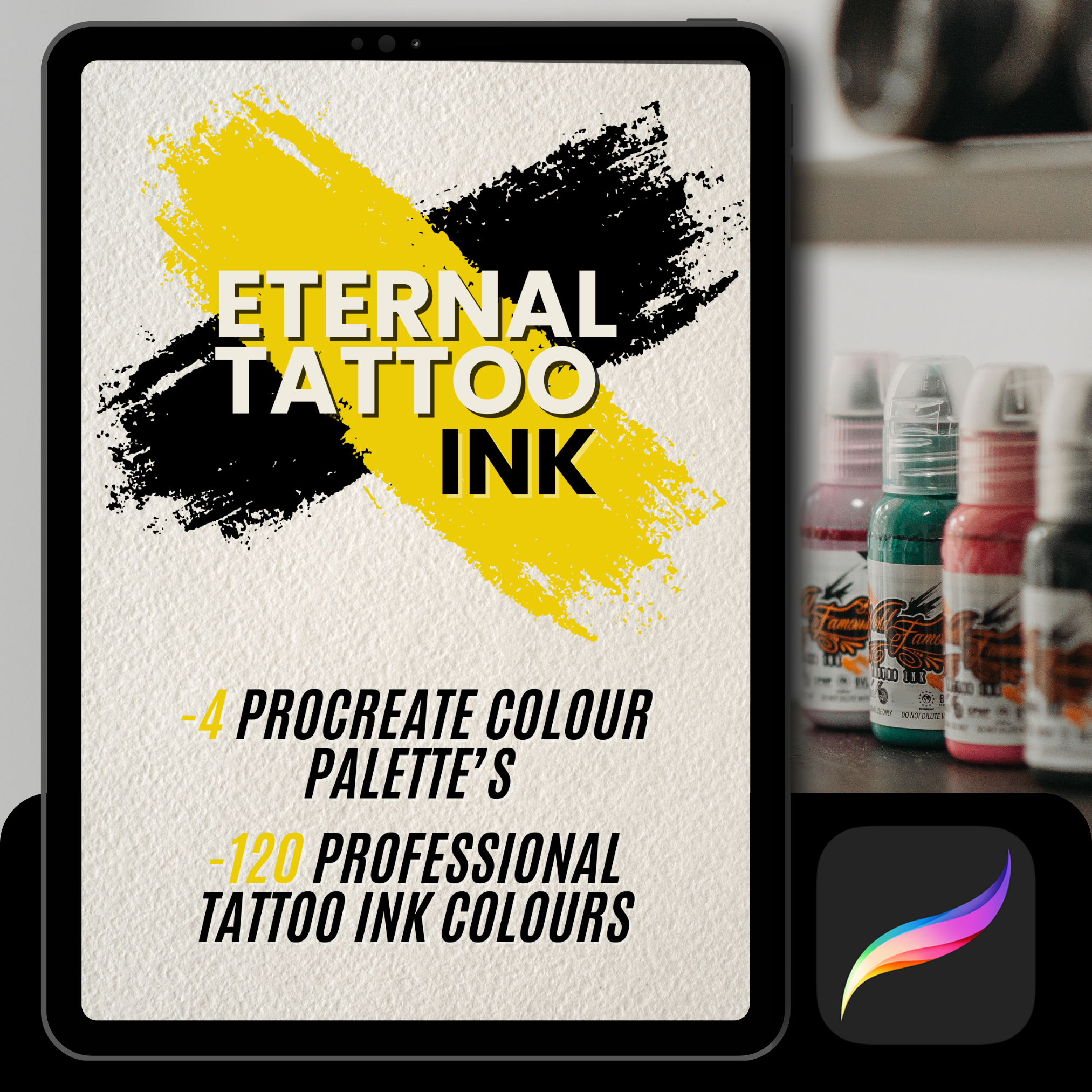 Eternal Ink Procreate Colour Set – 4 Palettes, 120 Colours