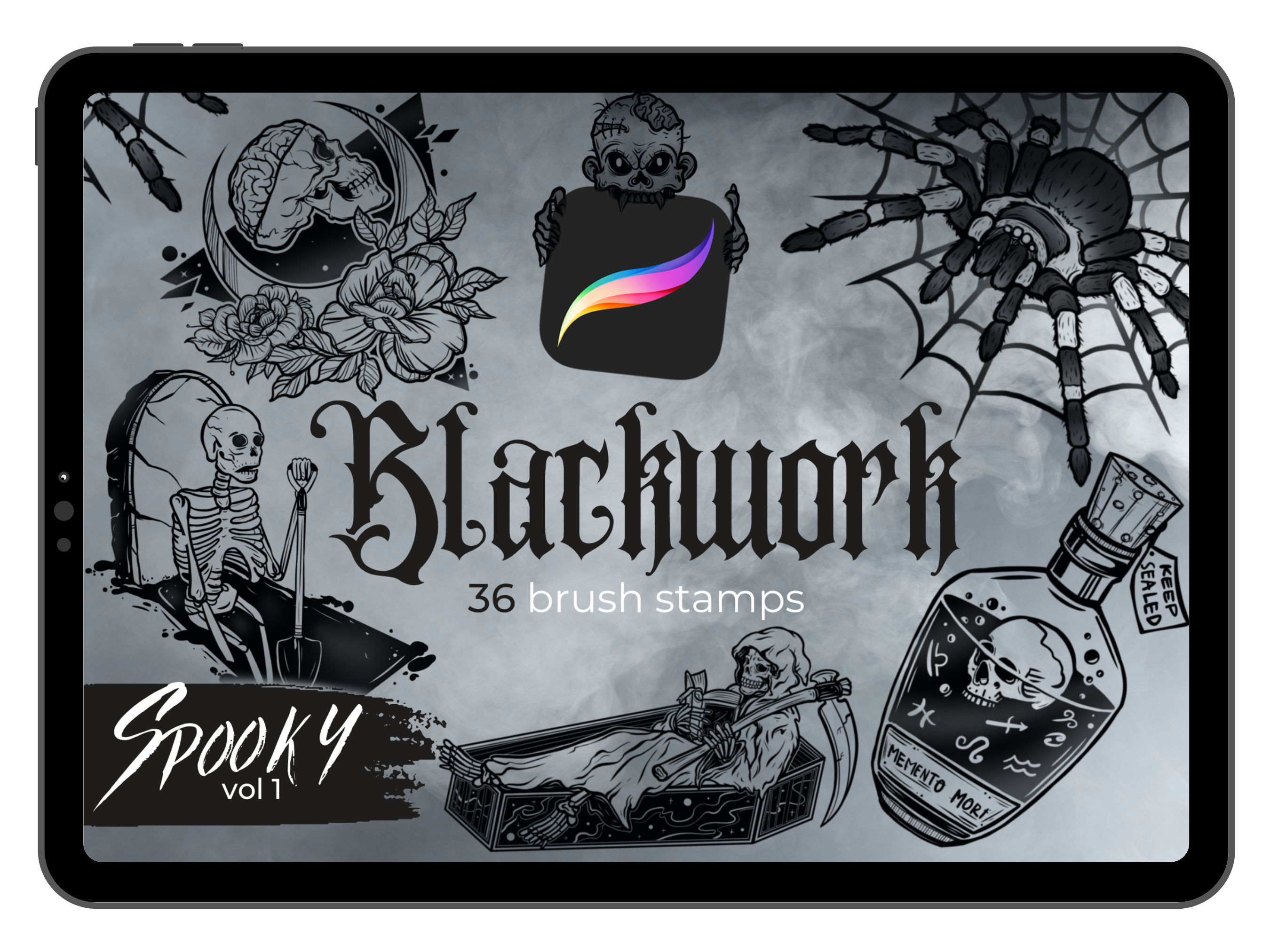 Blackwork Spooky Volumen uno: 36+ 