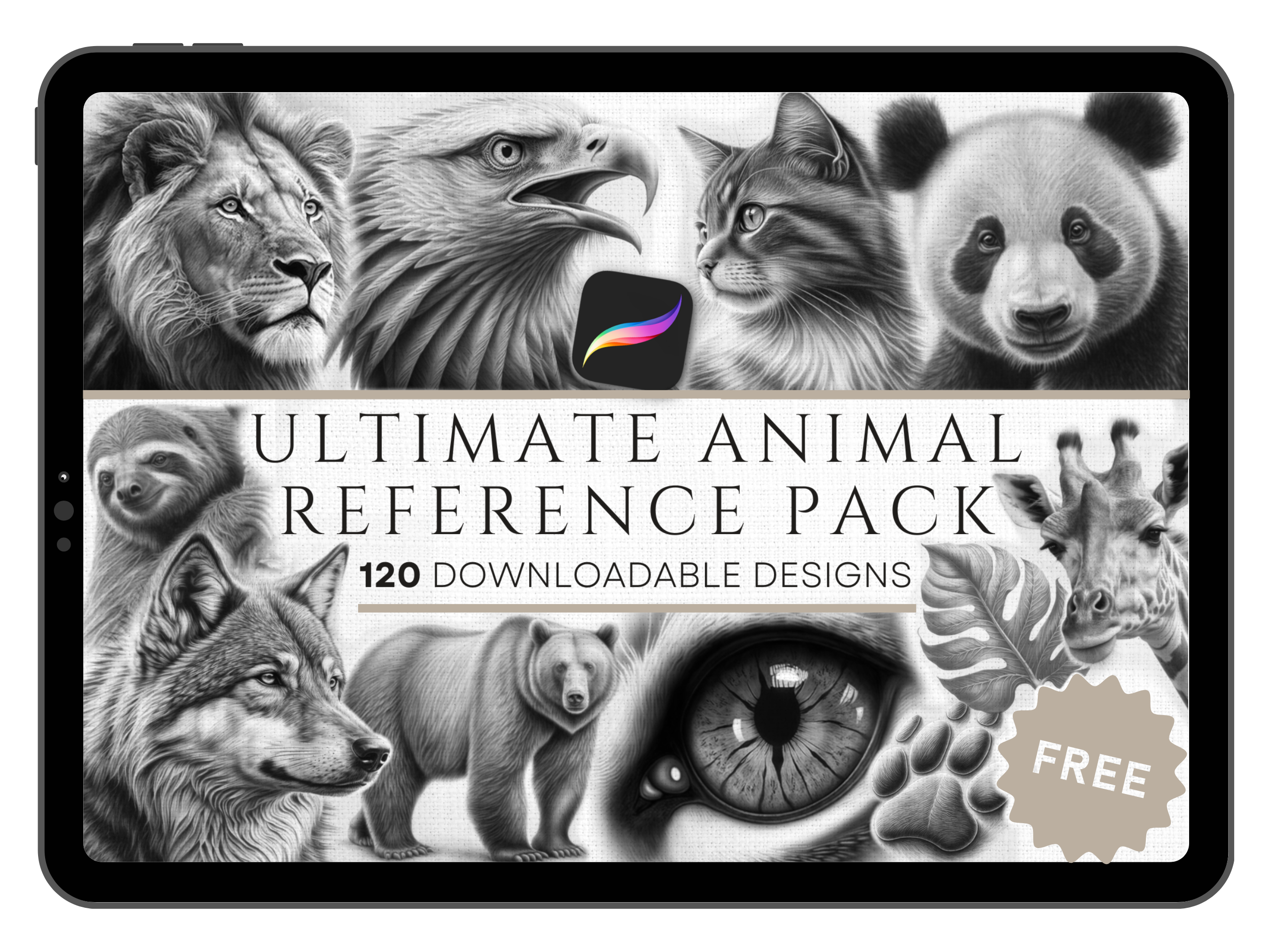 Entdecken Sie die Welt der Kreativität mit unserem KOSTENLOSEN Animal Reference Design Pack! Über 120 Designs enthalten