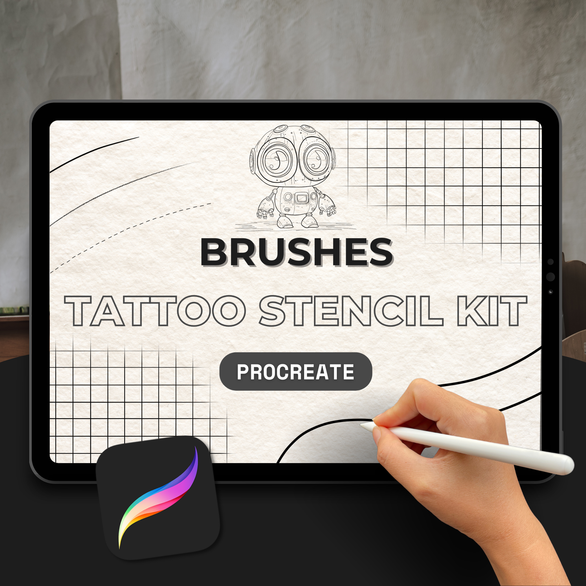 Tattoo Stencil Kit for Procreate – Essential Brushes for Every Tattoo Artist