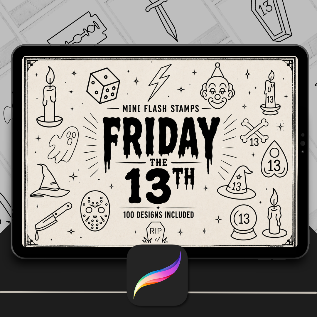 Friday The 13th Mini Flash Stamps for Procreate