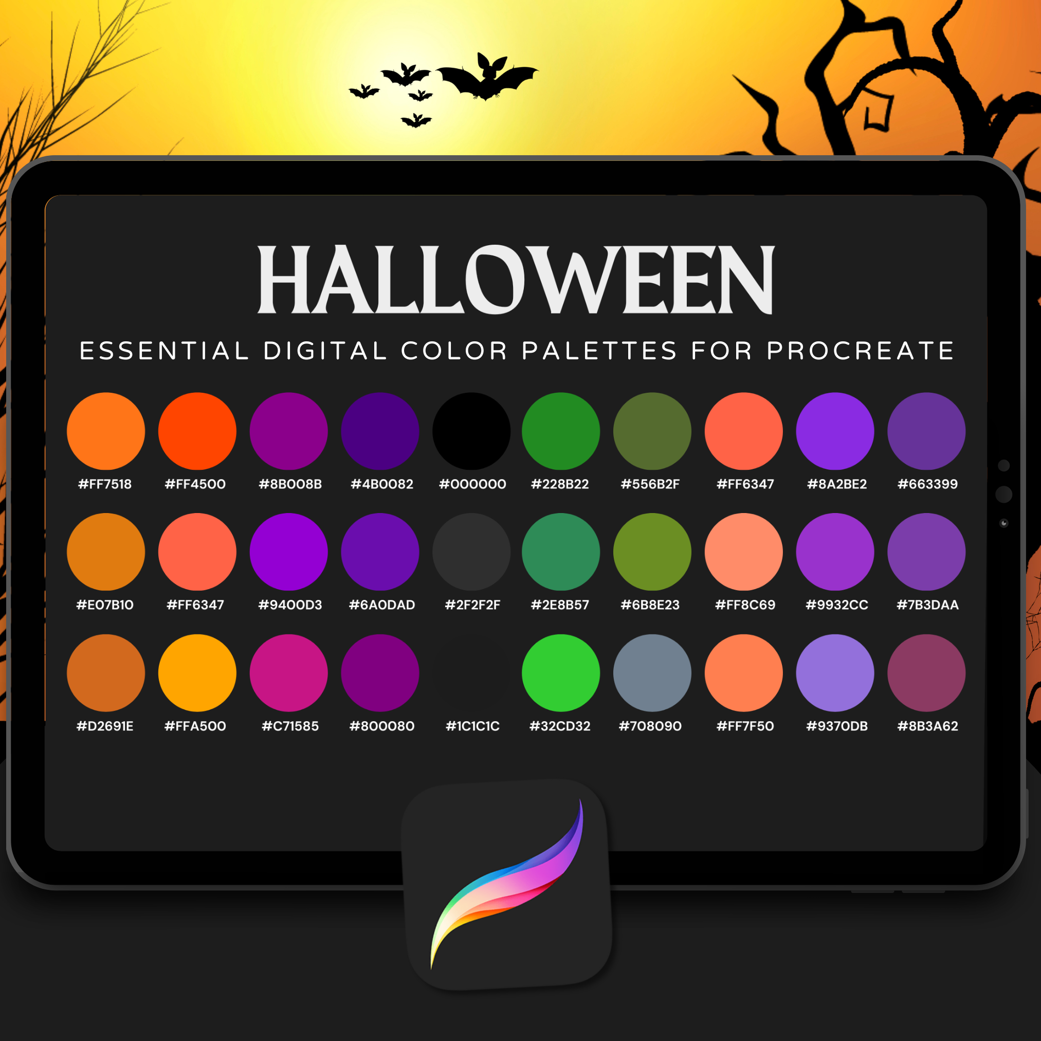 Halloween Color Palette for Procreate