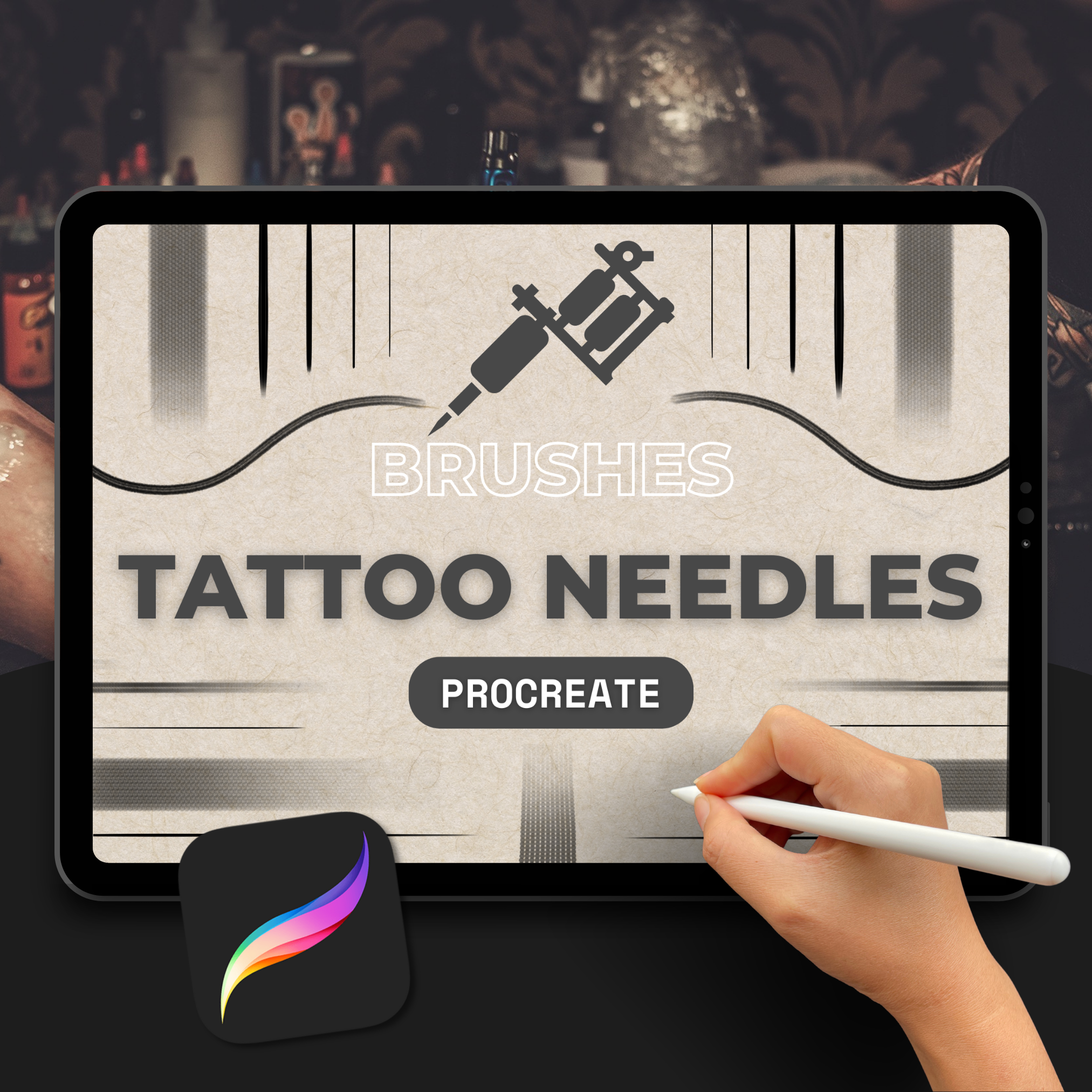 Tattoo Needle Brushes for Procreate – Precision Tools for Authentic Tattoo Artistry