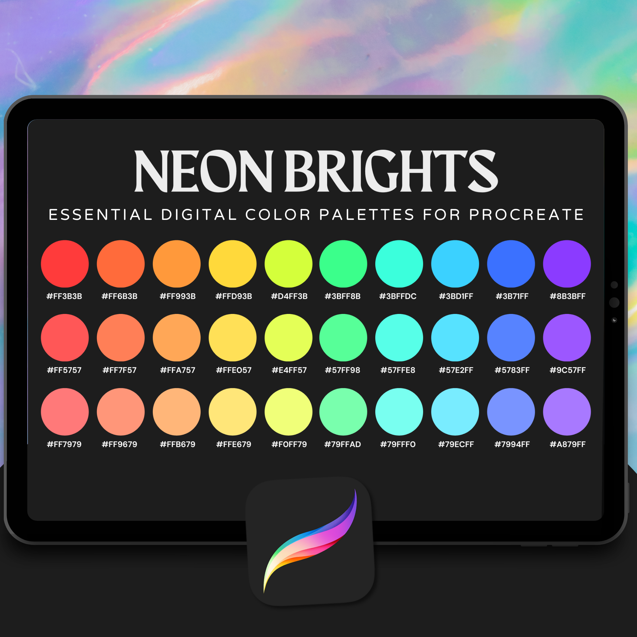 Neon Brights Color Palette for Procreate