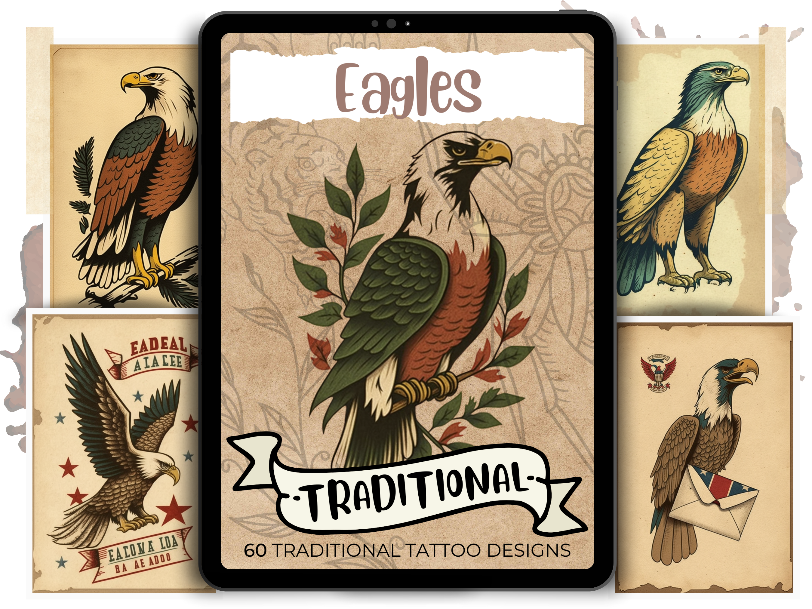 Amazon.com: Diving Eagle by Rick Walters Traditional Americana Tattoo Eagle  Traditional Tattoo Art Print (FRAMED ART PRINT): Posters & Prints