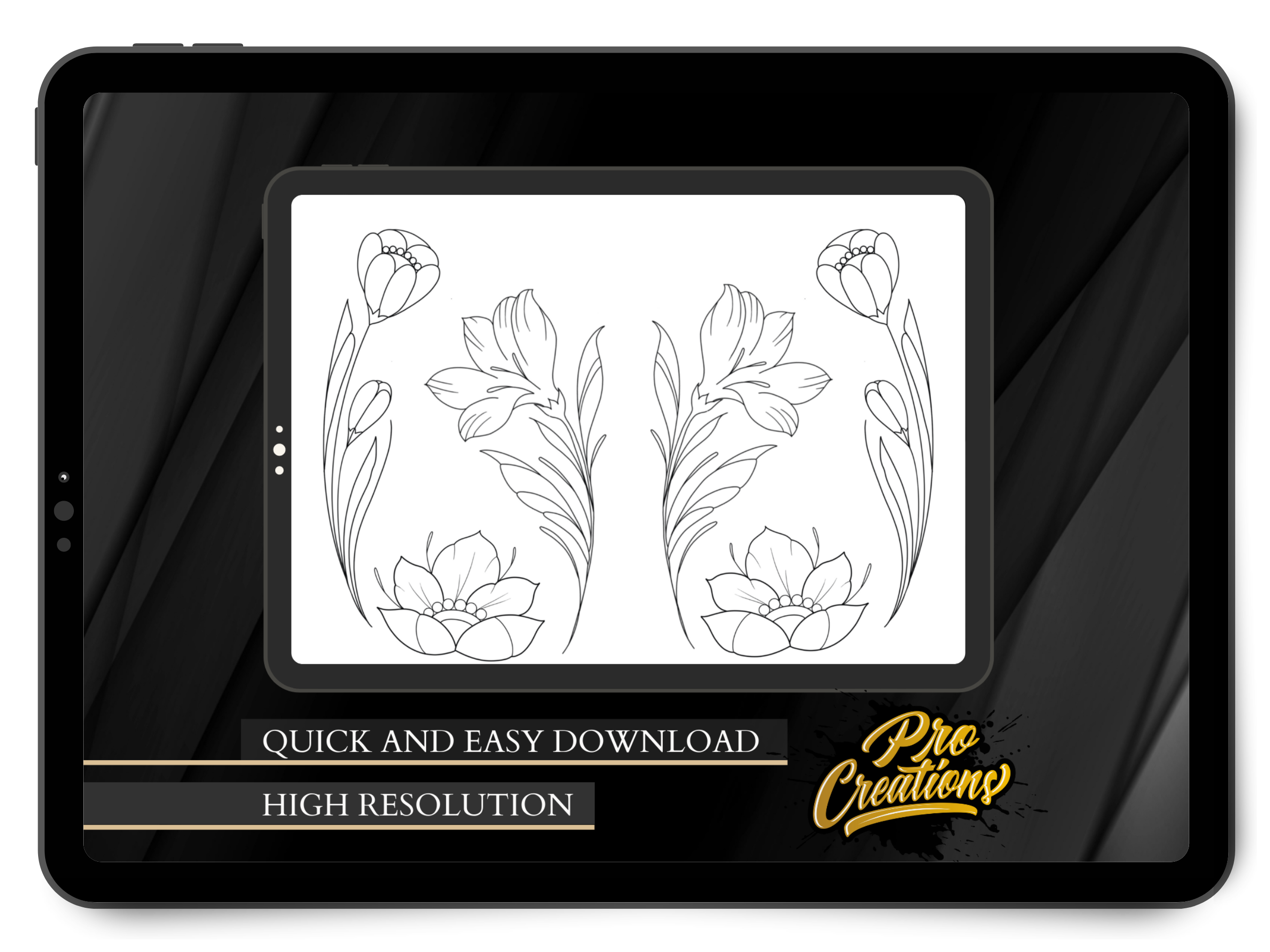 Neo-Traditional Floral Brush Set for Pro Create: 60+