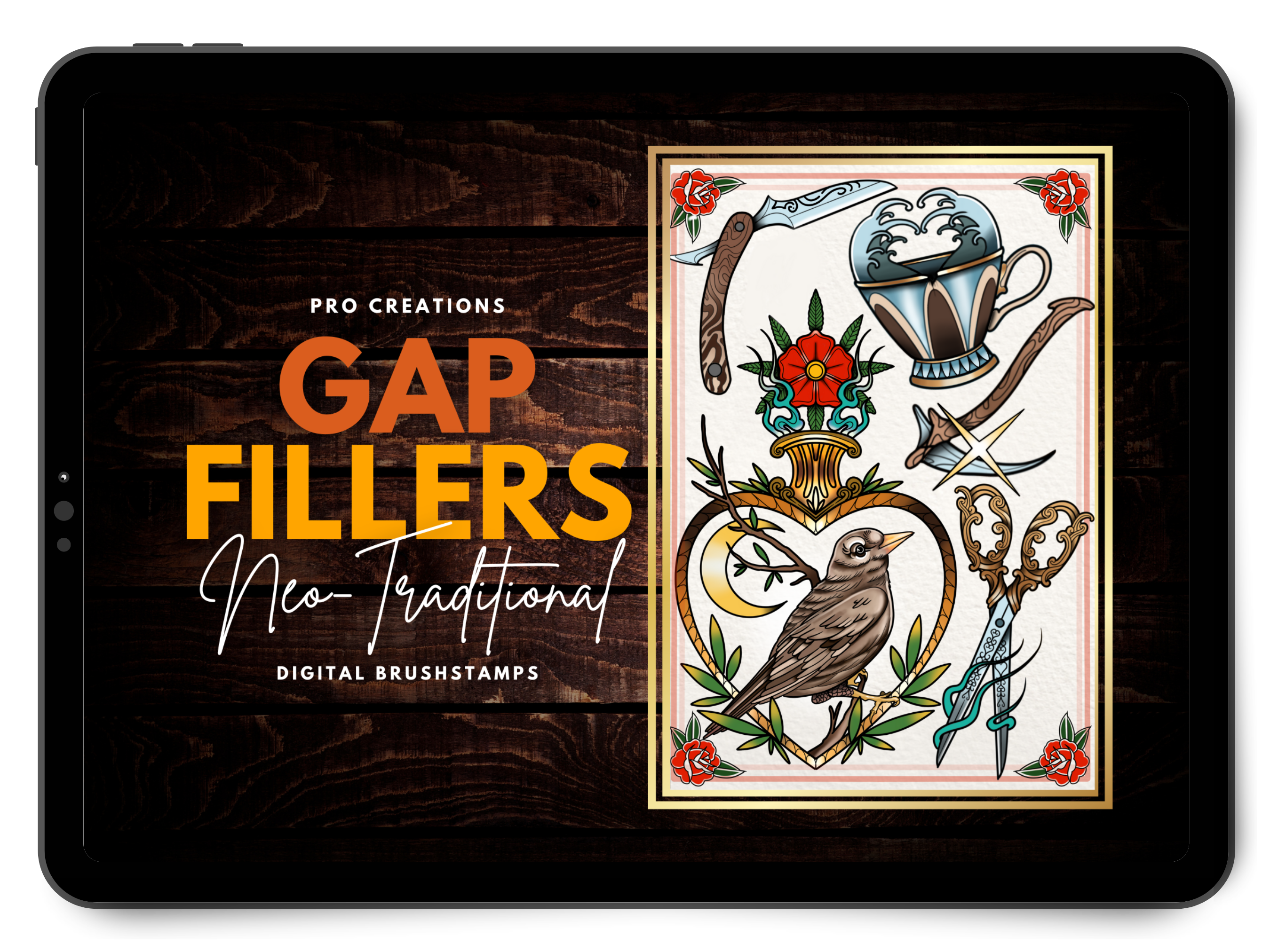 Neo-Traditional Gap Fillers Brush Set for Procreate: 70+