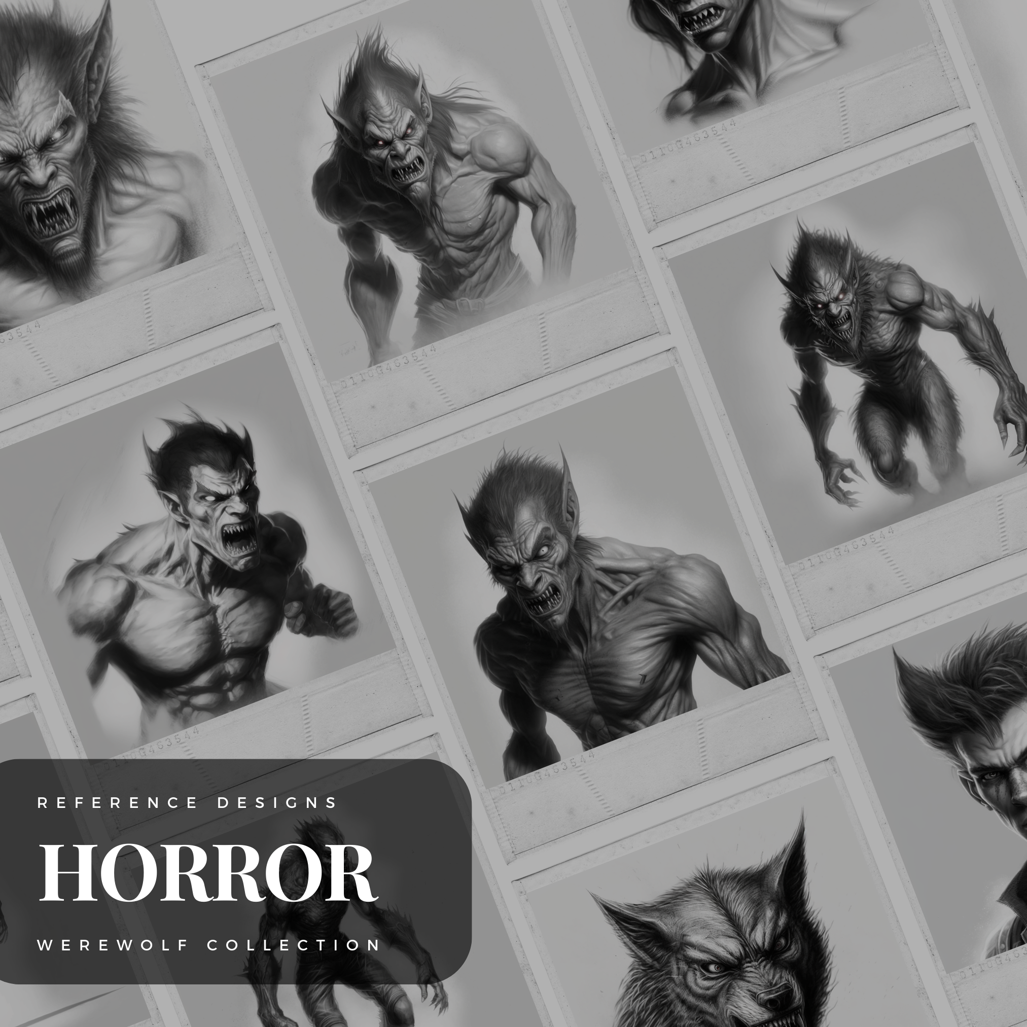 Digitale Horror-Designsammlung „Werwölfe“: 50 Procreate- und Skizzenbuchbilder"