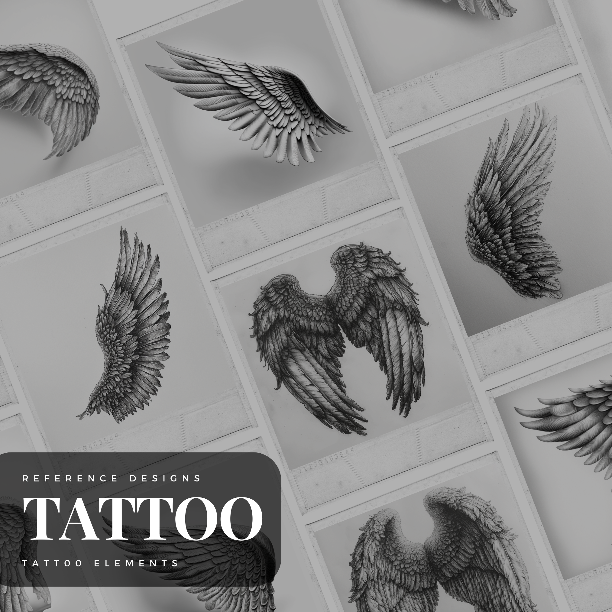 Wings Digital Tattoo Element Design Collection: 100 Procreate & Sketchbook Images