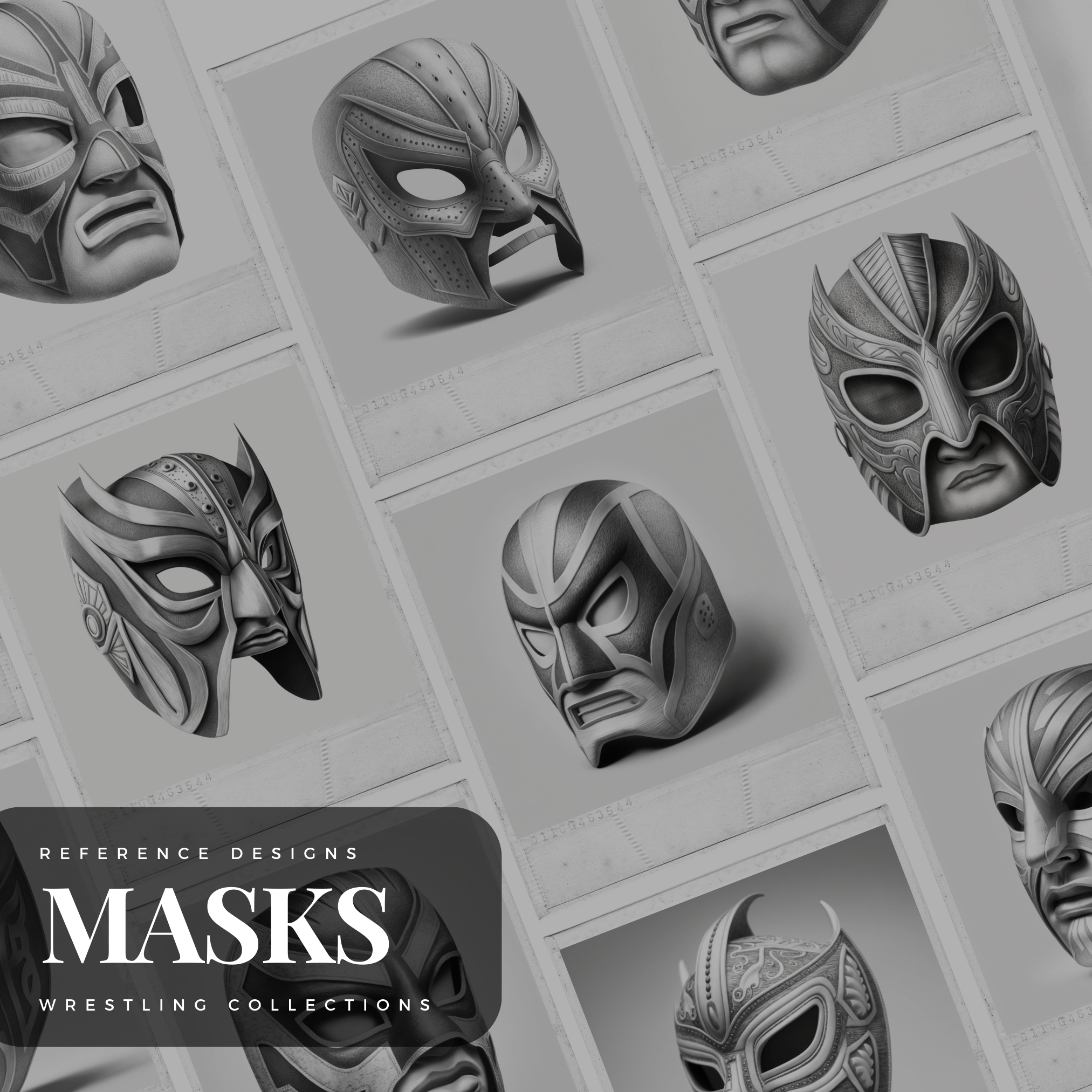 Wrestling Masks Digital Reference Design Collection: 50 Procreate & Sketchbook Images