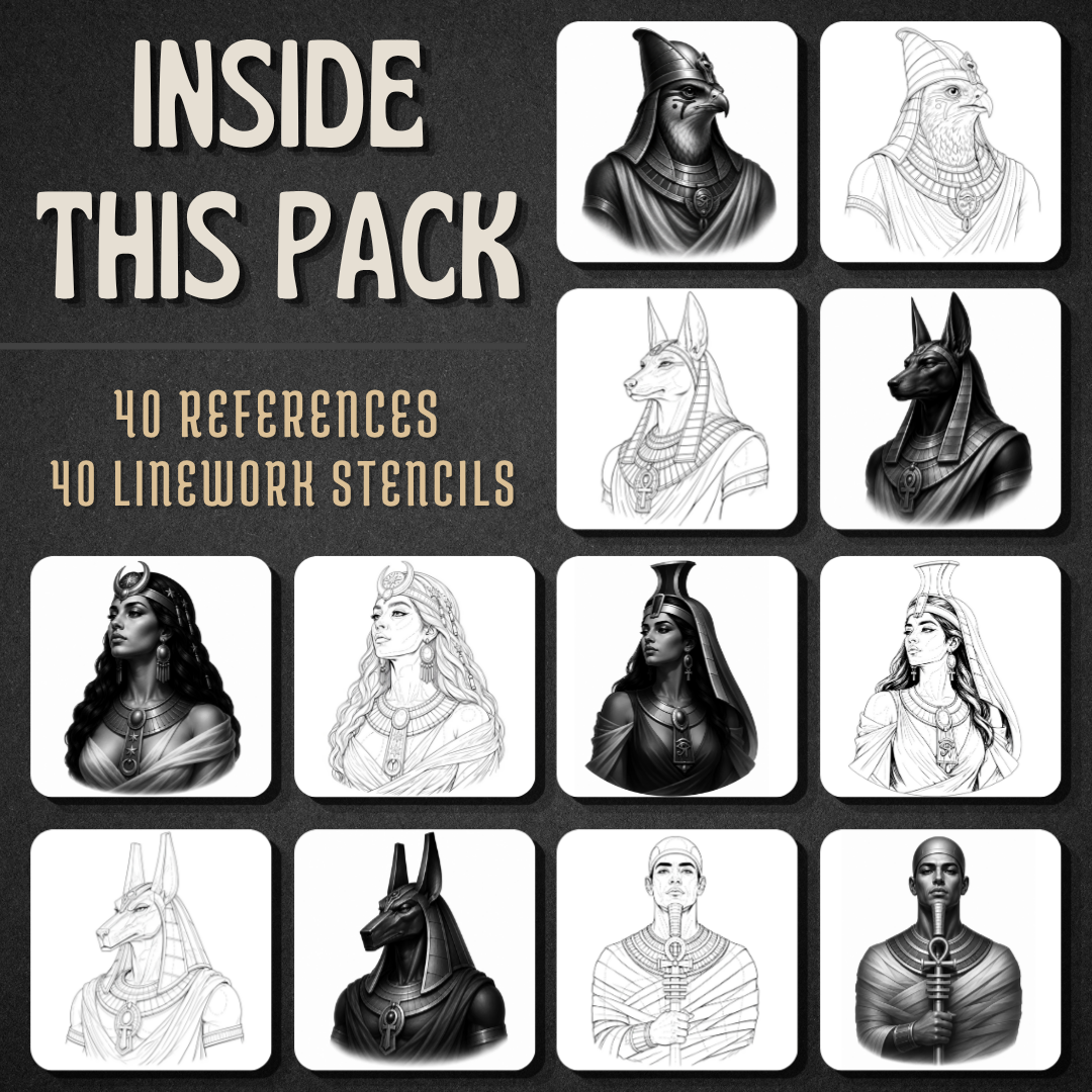Egyptian Gods Procreate tattoo brush stamp set — design 2