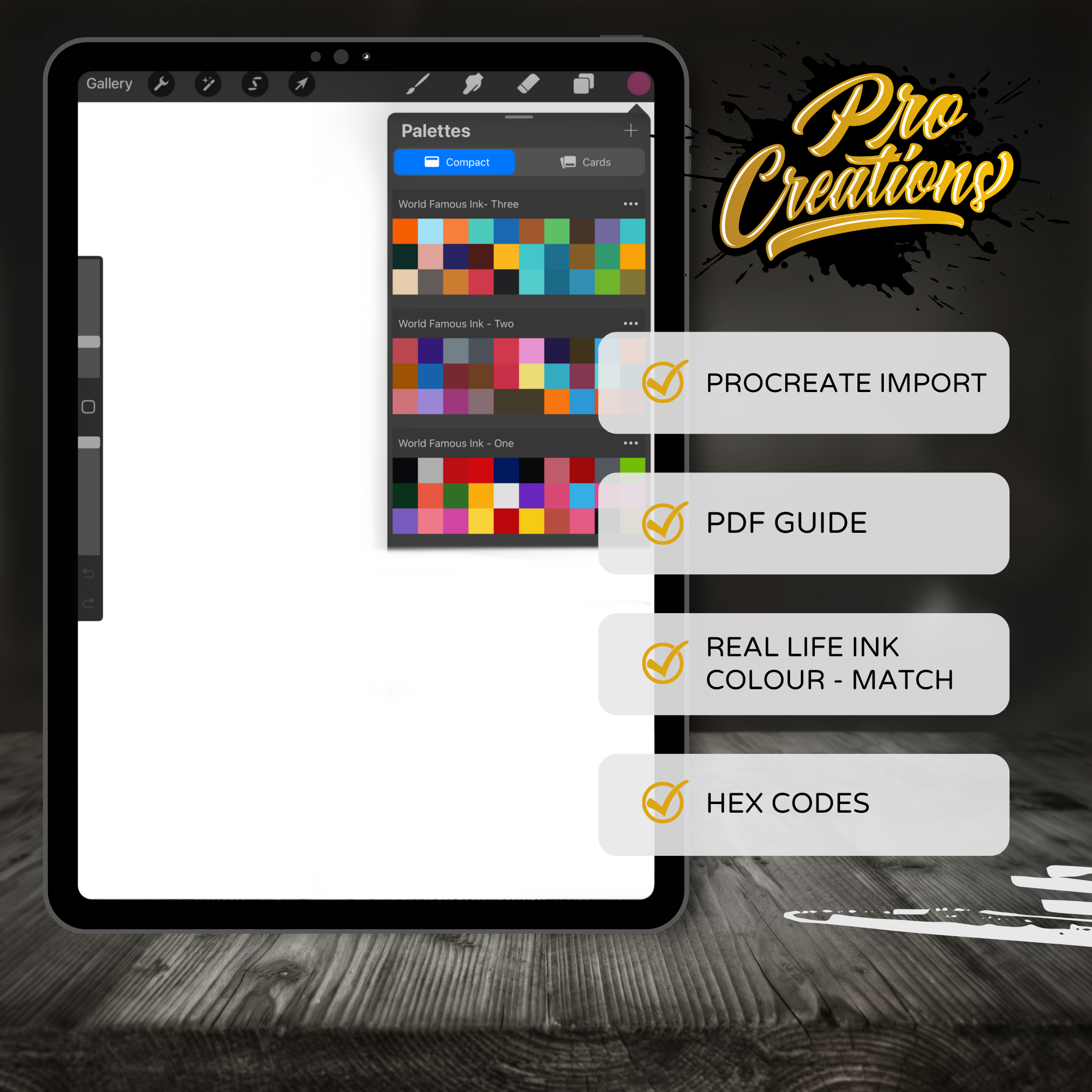 World Famous Ink Procreate Palette – 120 Stunning Tattoo Colors