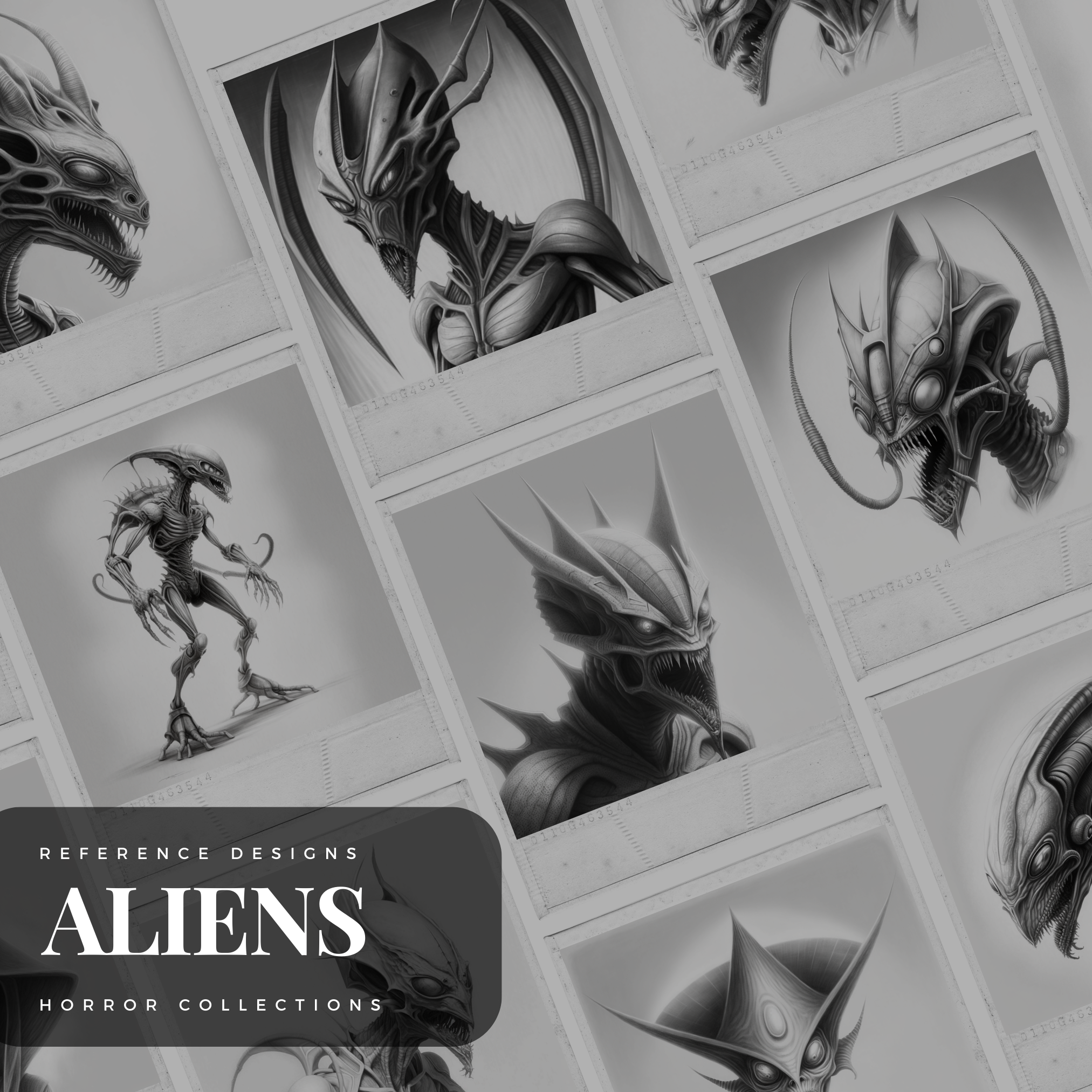 Digitale Sci-Fi-Designsammlung „Außerirdische“: 50 Procreate- und Skizzenbuchbilder