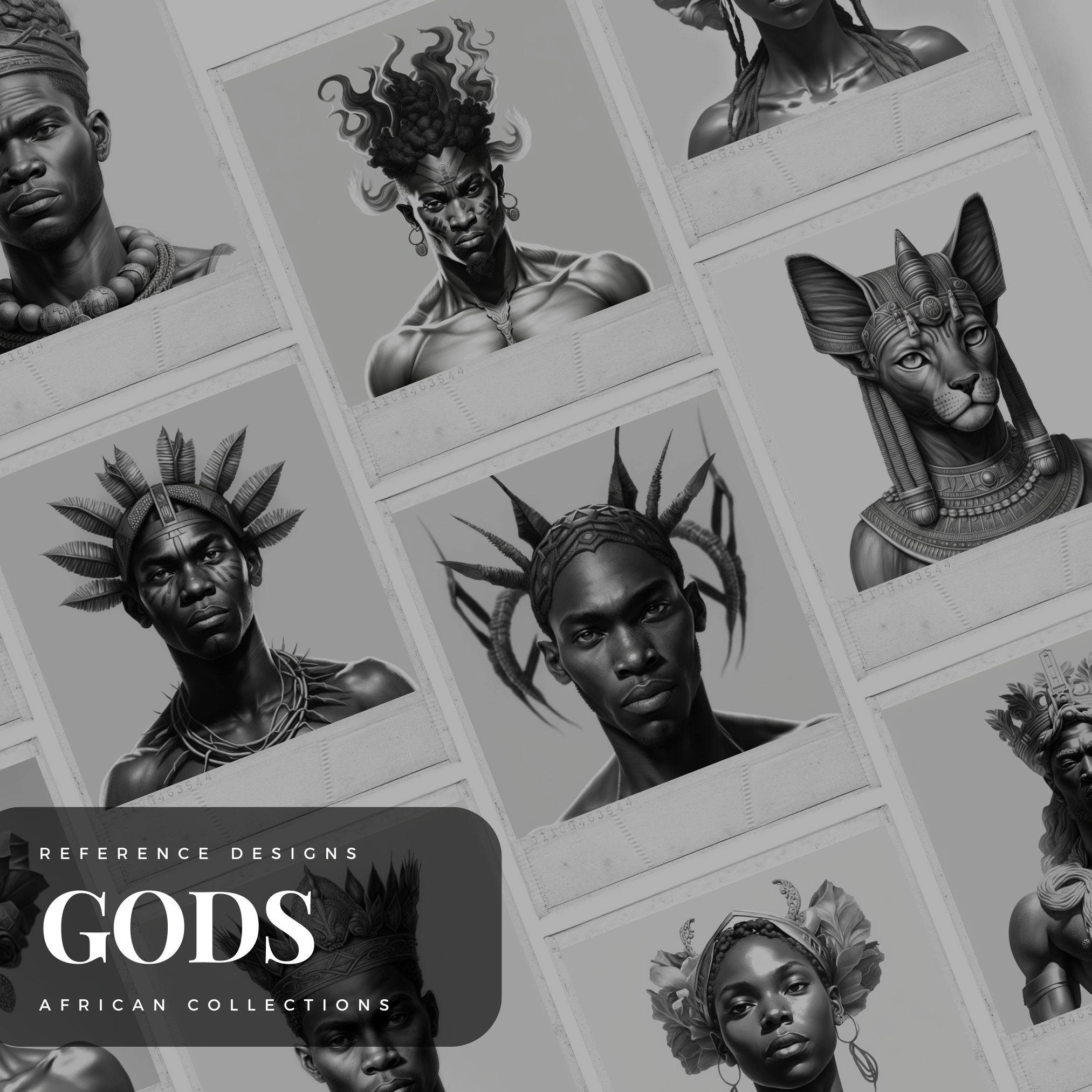 African Gods Digital Design Collection: 50 Procreate & Sketchbook Images