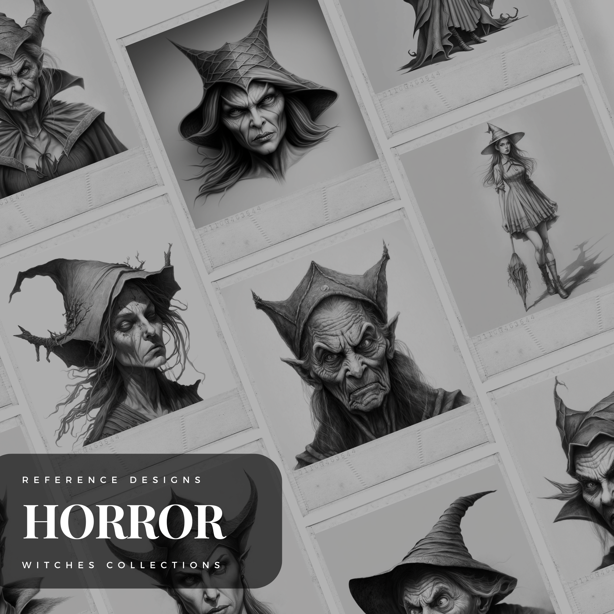 Digitale Horror-Designsammlung „Witches“: 50 Procreate- und Skizzenbuchbilder