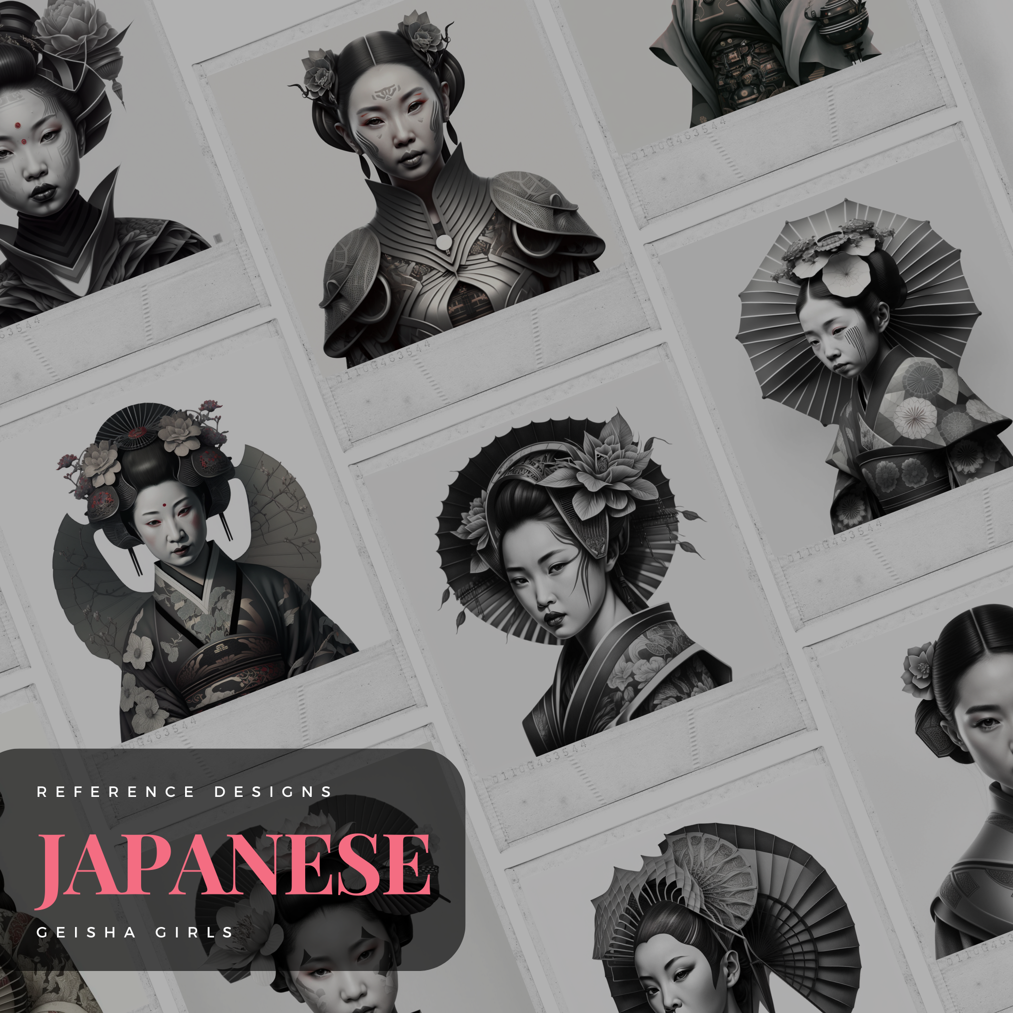 Geisha Girls Digitale Referenz-Designsammlung: 50 Procreate- und Skizzenbuchbilder