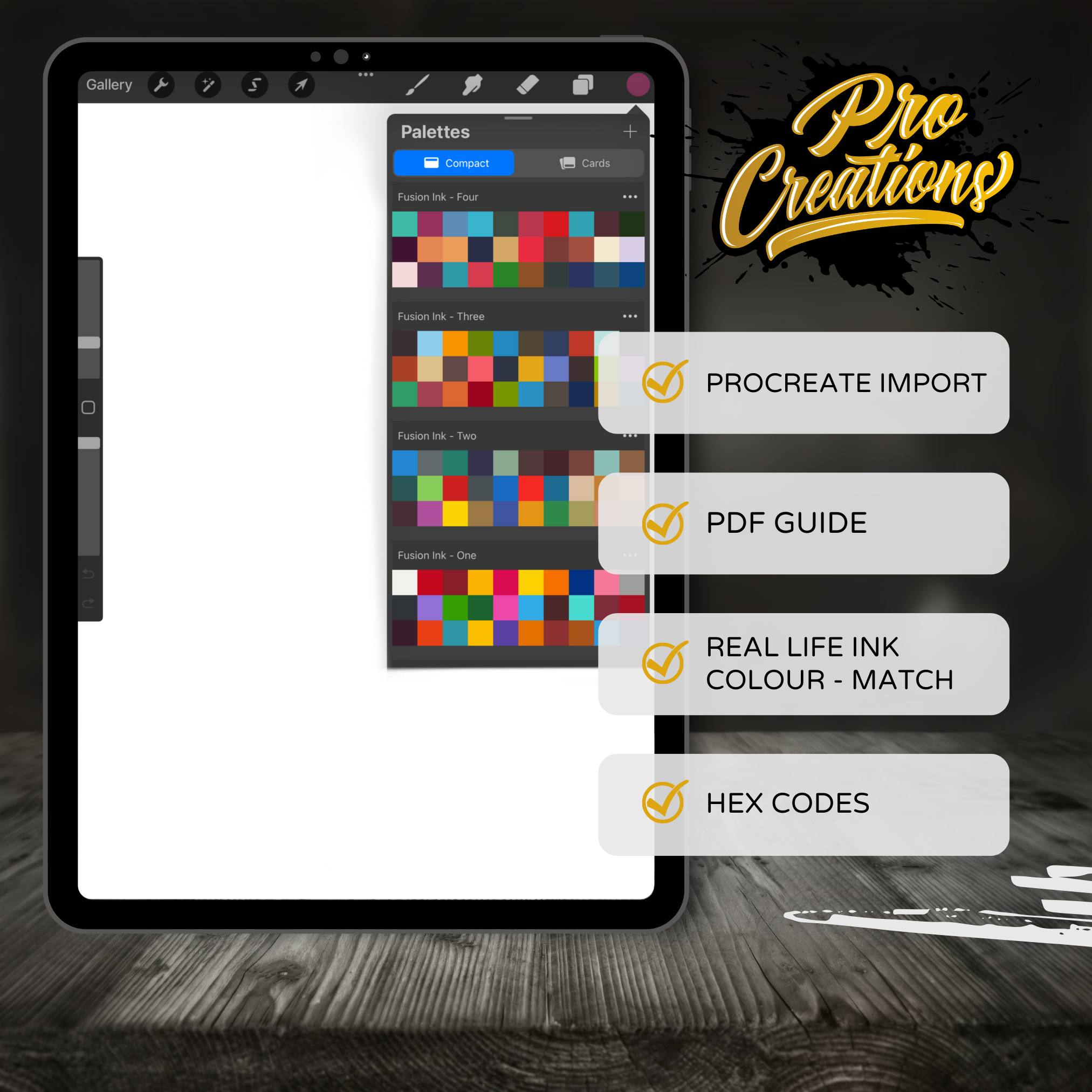 Fusion Ink Procreate Colour Set – 5 Palettes, 150 Colours