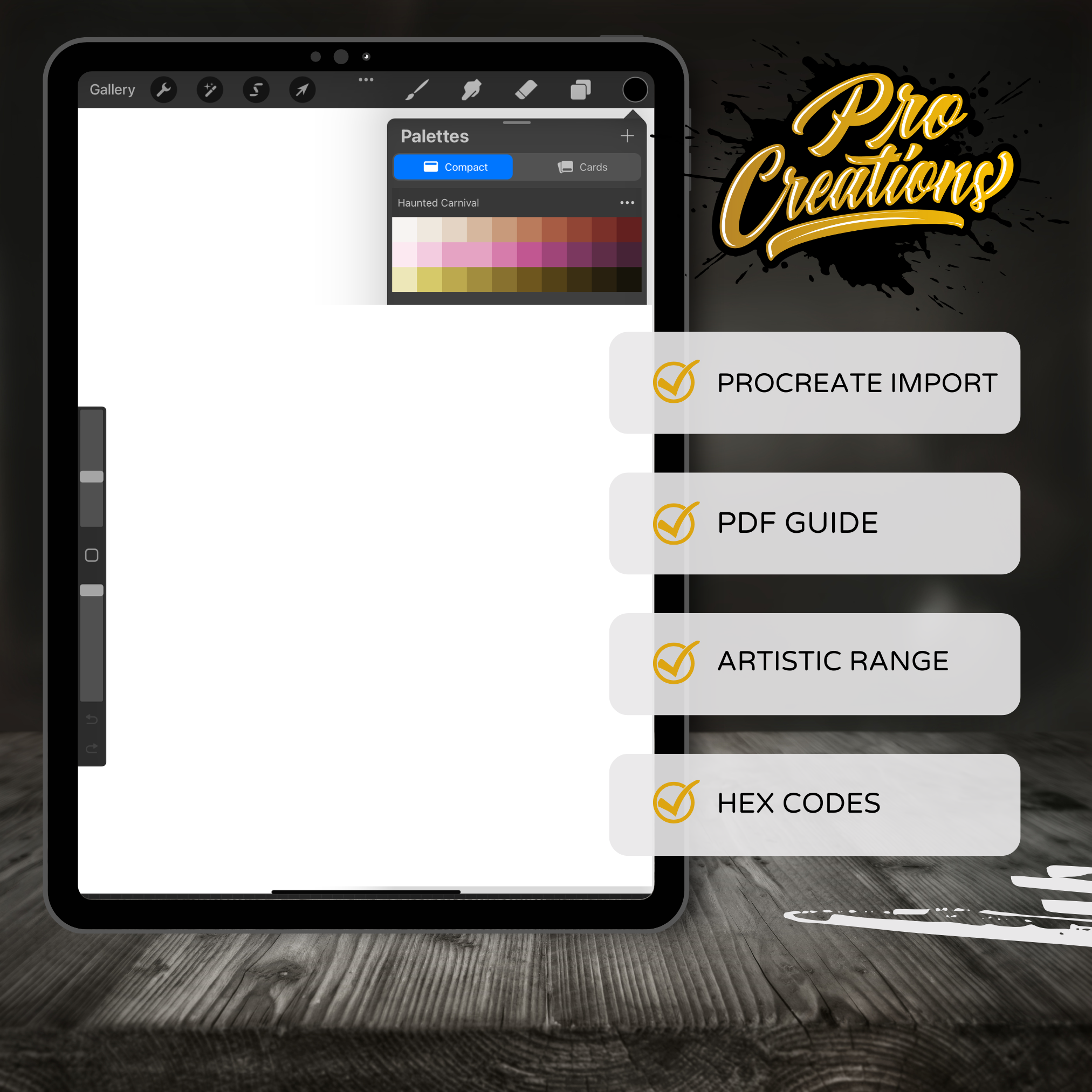 Haunted Carnival Color Palette for Procreate – Twisted Festival Tones + Hex Chart