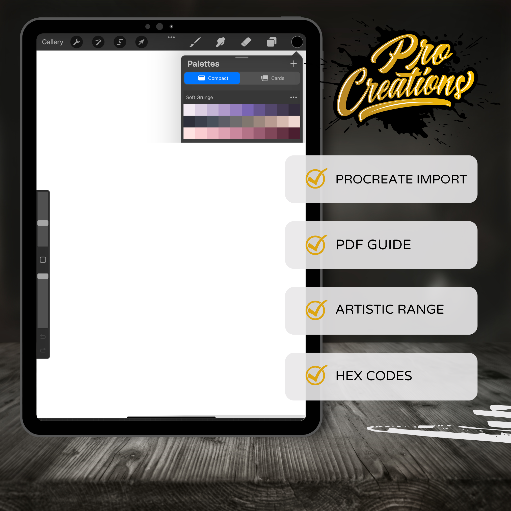 Soft Grunge Color Palette for Procreate – Muted 90s Underground Tones + Hex Chart