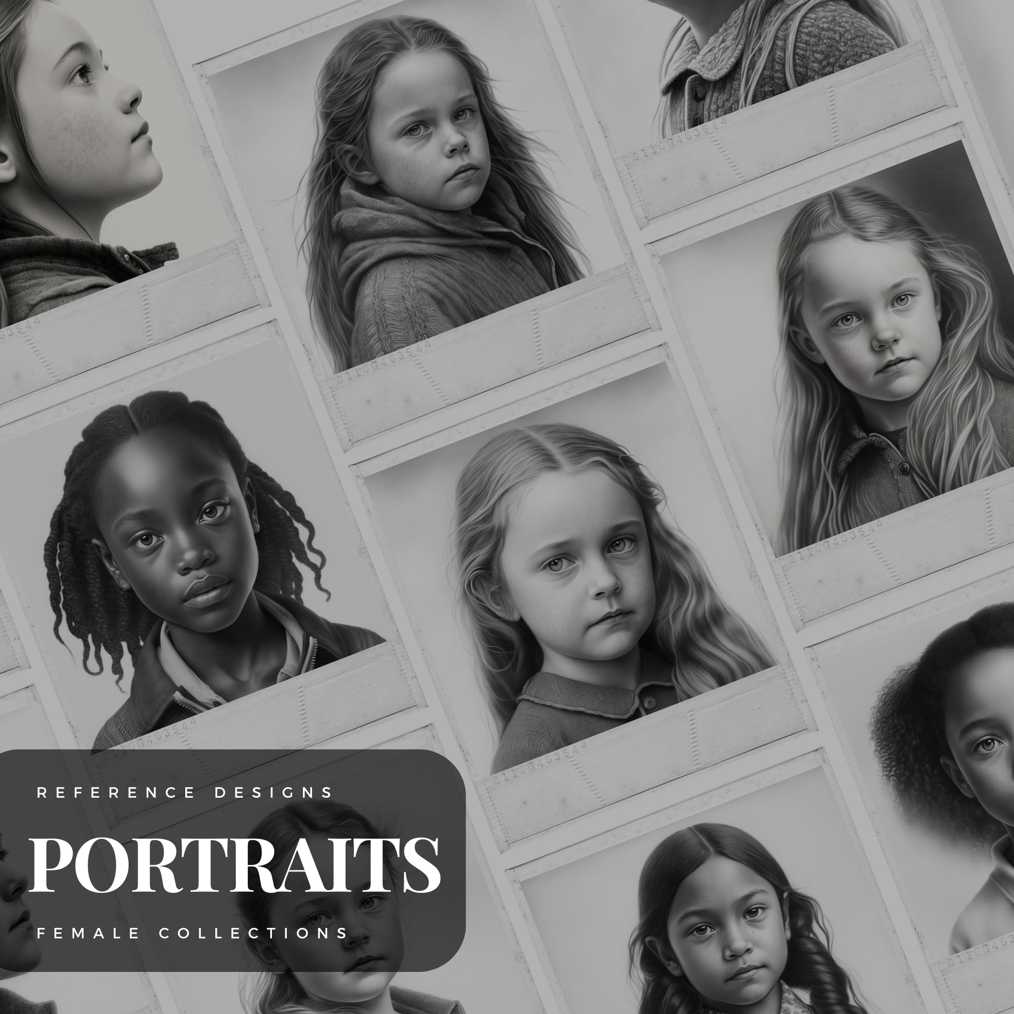 Young Girl Portraits Digital Design Collection: 100 Procreate & Sketchbook Images