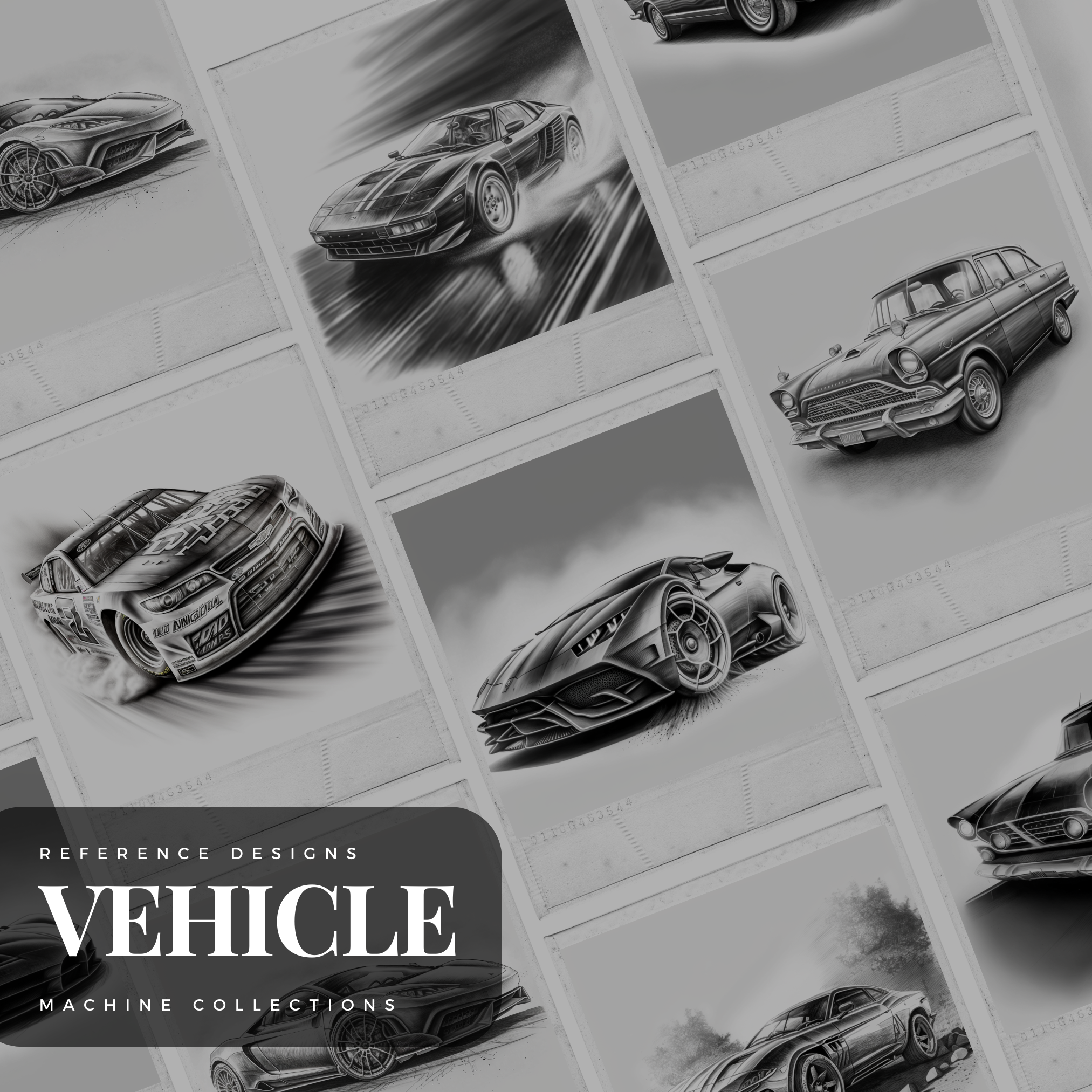 Cars Digital Design Collection: 50 Procreate & Sketchbook Images