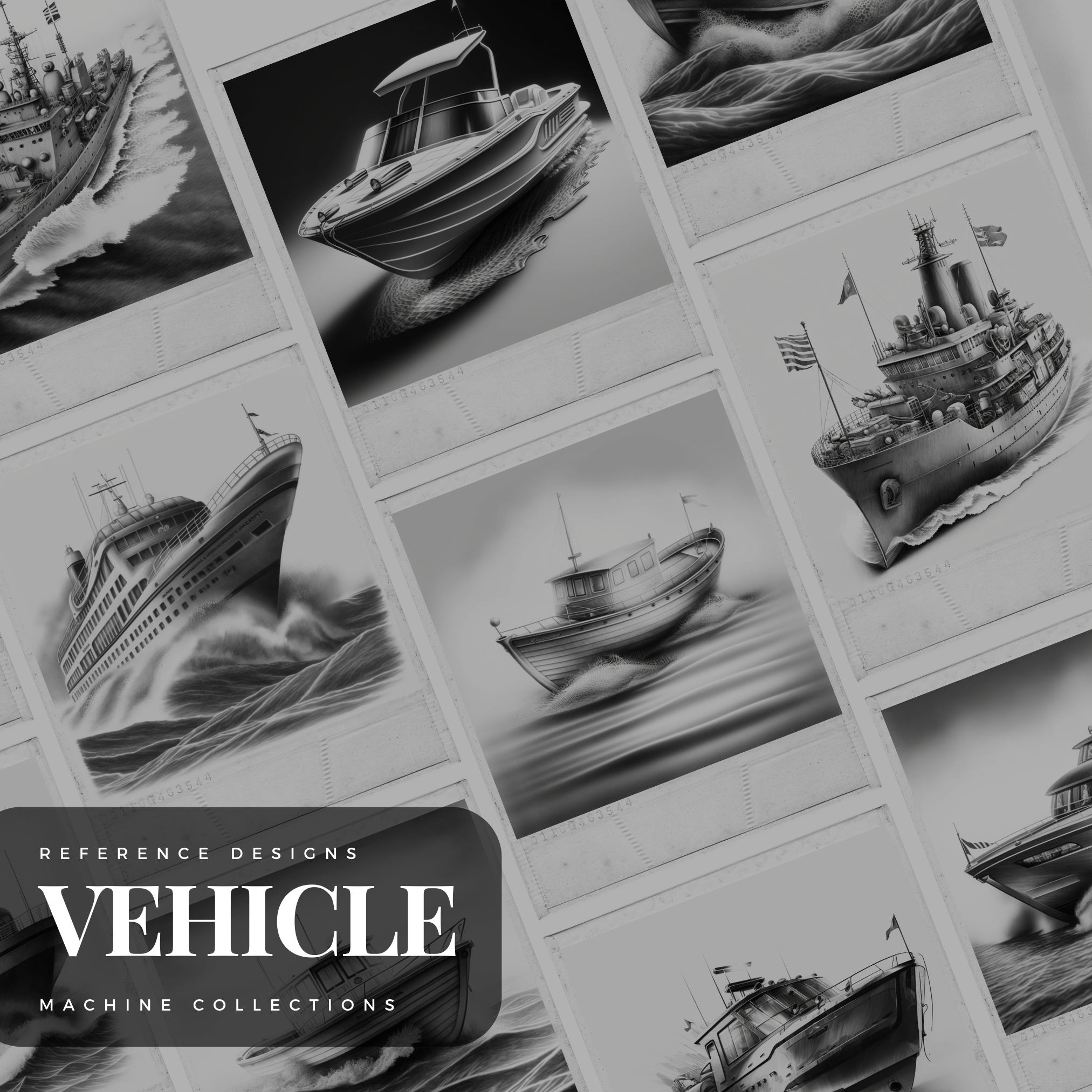 Digitale Designsammlung „Boote“: 50 Procreate- und Skizzenbuchbilder