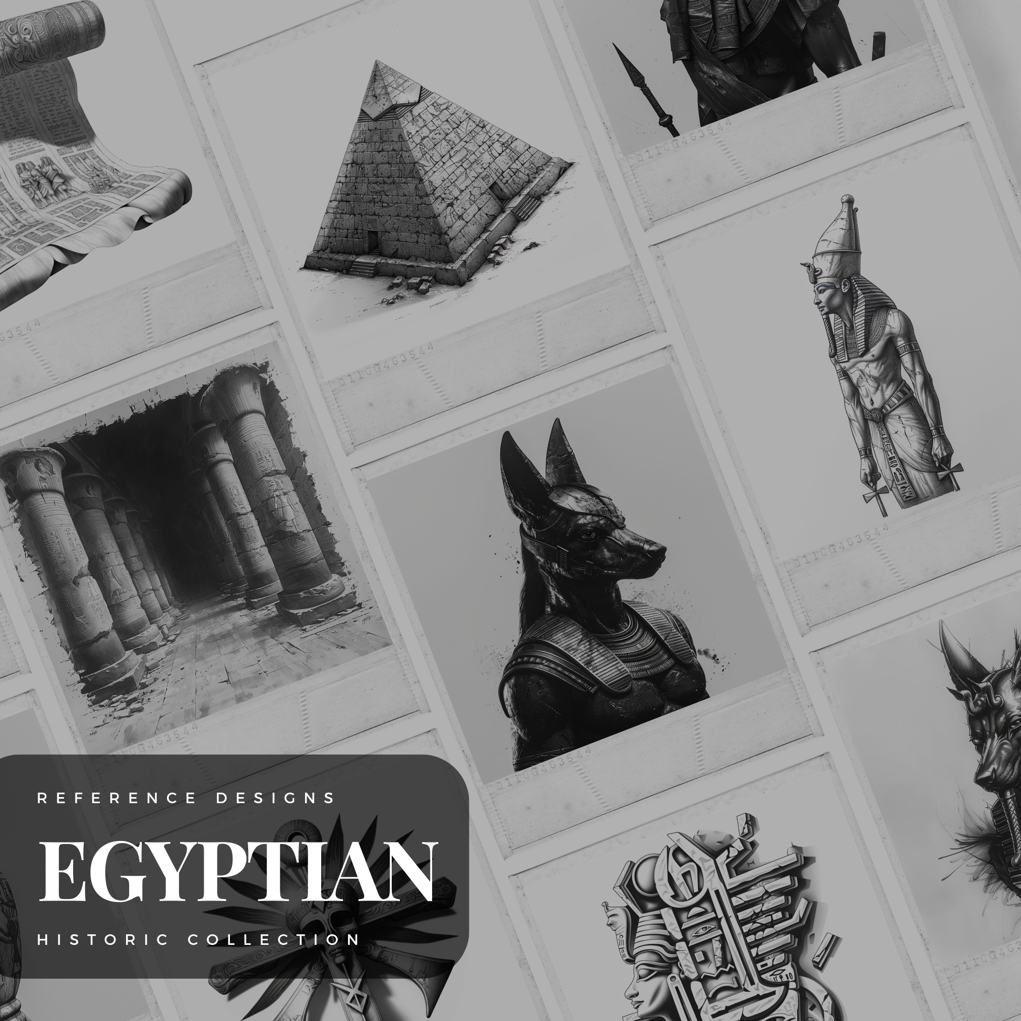 Colección de diseño digital del Antiguo Egipto: 100 imágenes de Procreate y Sketchbook