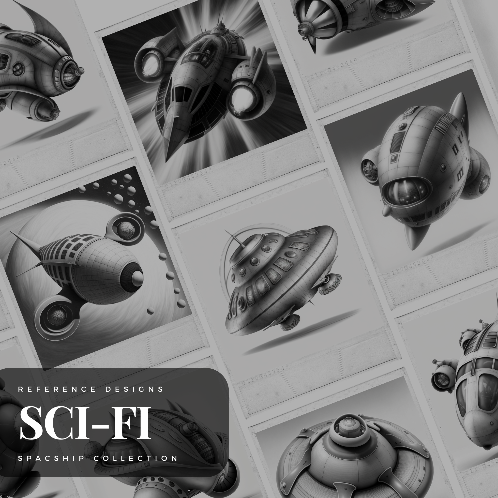 Spaceships Digital Sci-Fi Design Collection: 100 Procreate & Sketchbook Images