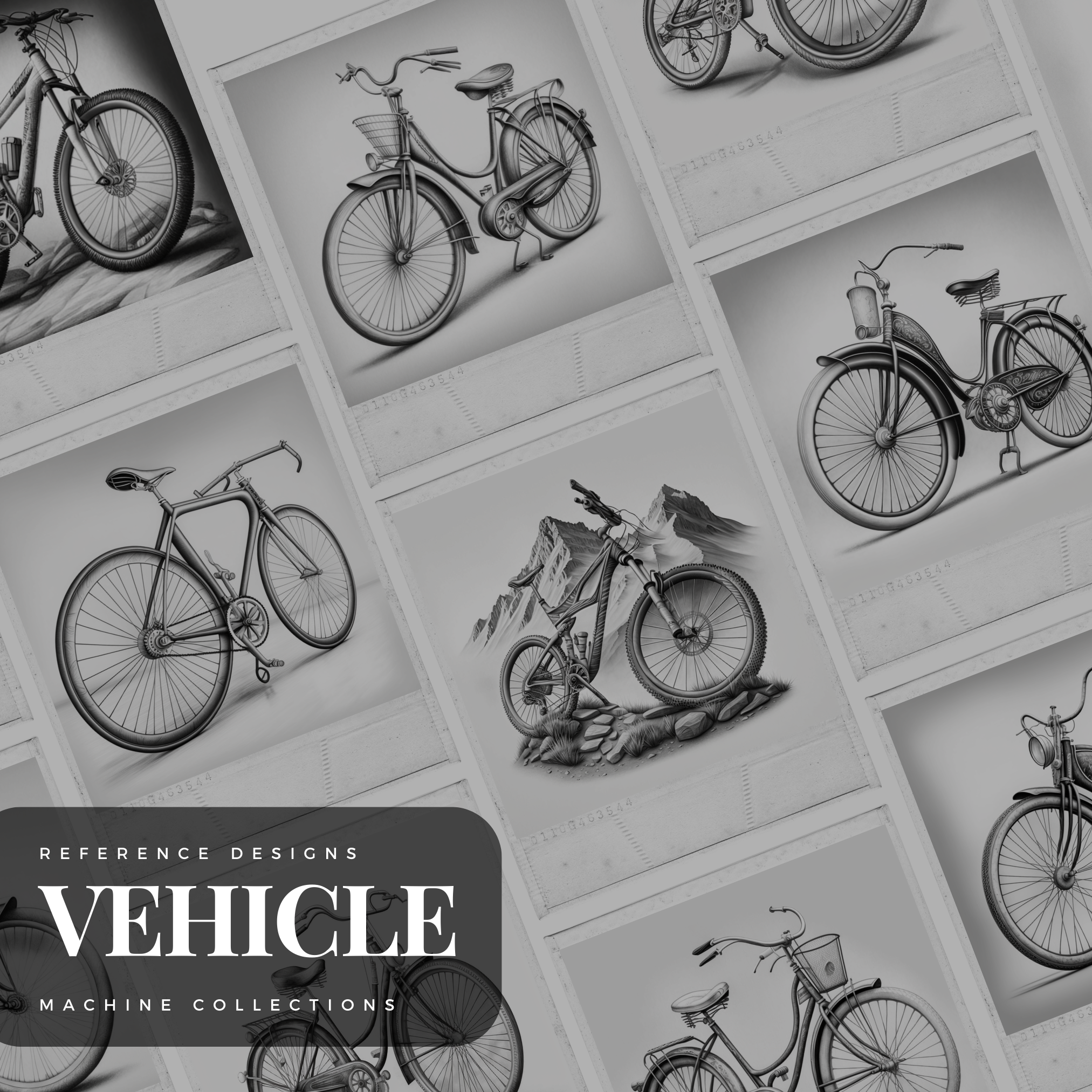 Digitale Designsammlung für Fahrräder: 50 Procreate- und Skizzenbuchbilder