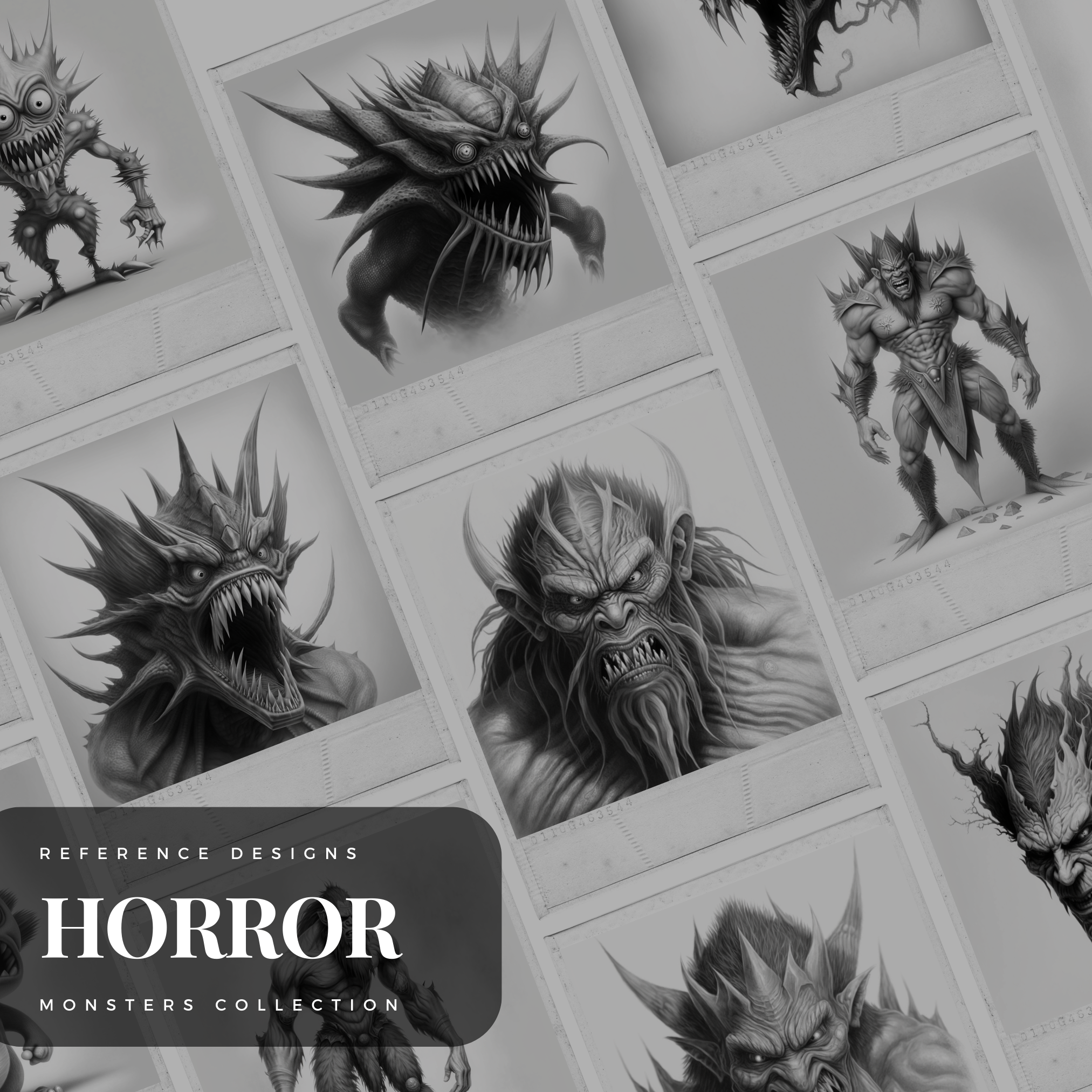 Monsters Digital Horror Design Collection: 50 Procreate & Sketchbook Images