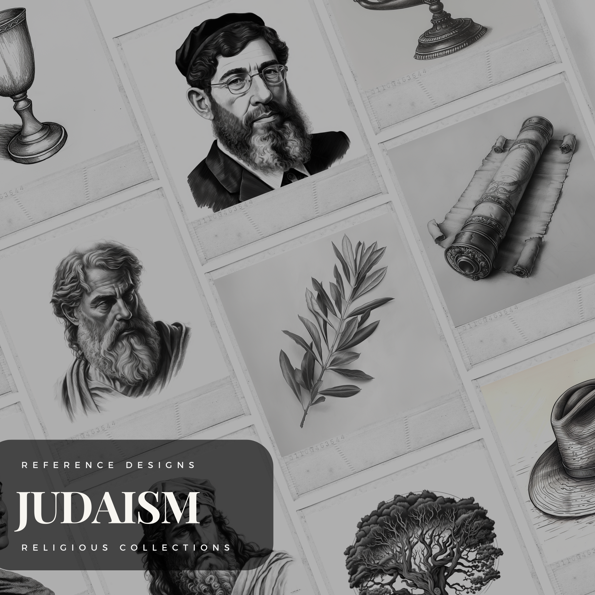 Colección de diseño digital del judaísmo: 100 imágenes de Procreate y Sketchbook