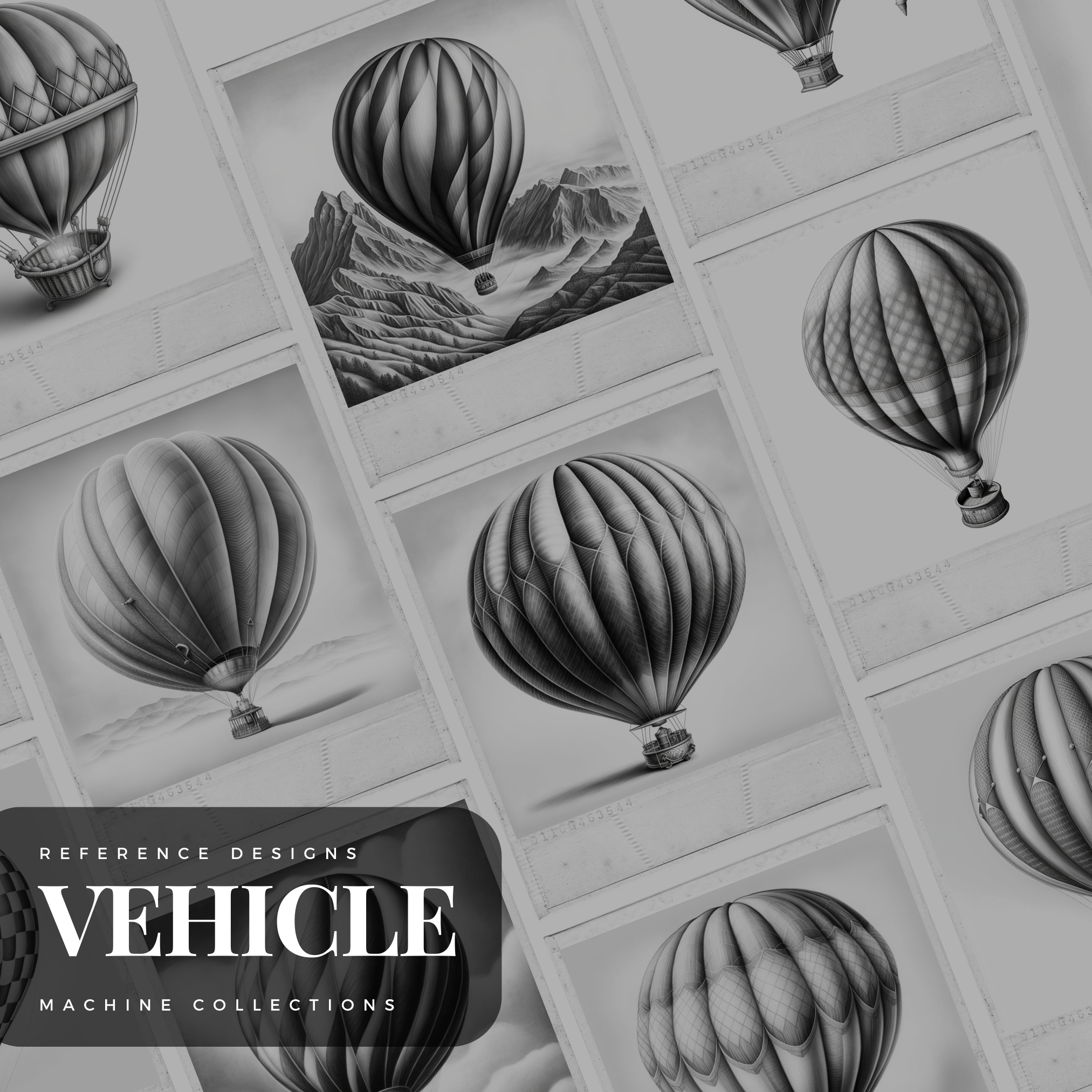 Hot Air Balloons Digital Design Collection: 50 Procreate & Sketchbook Images